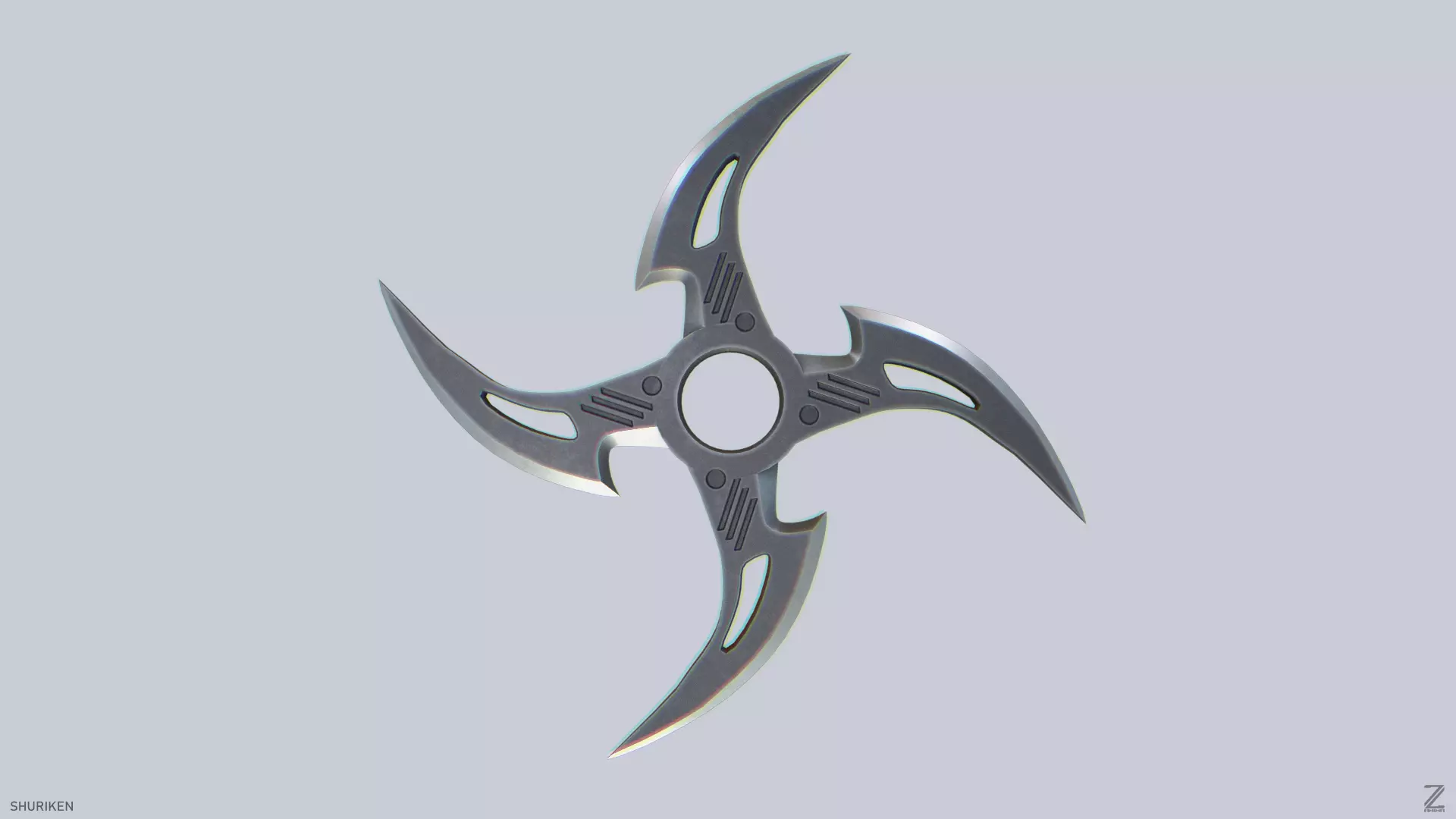 Shuriken Low-poly 3D model_0