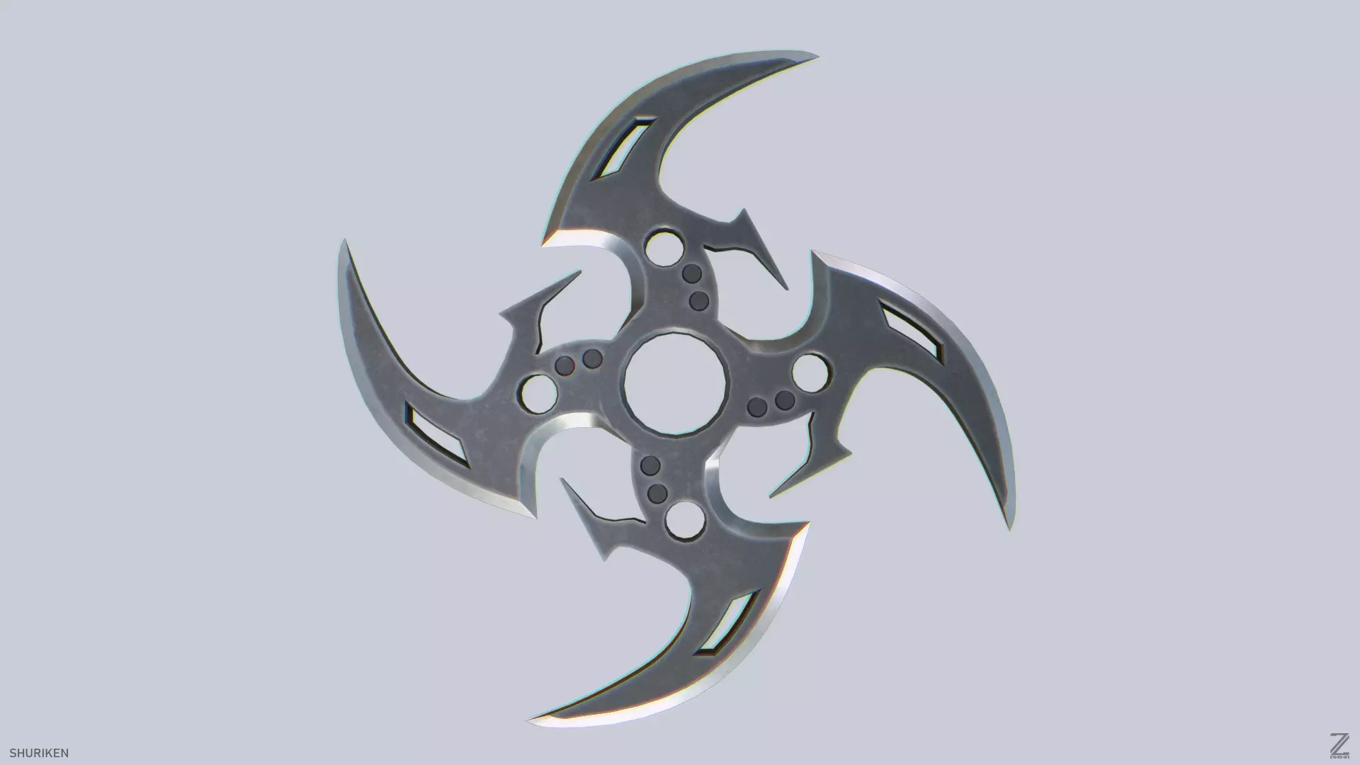 Shuriken Low-poly 3D model_0