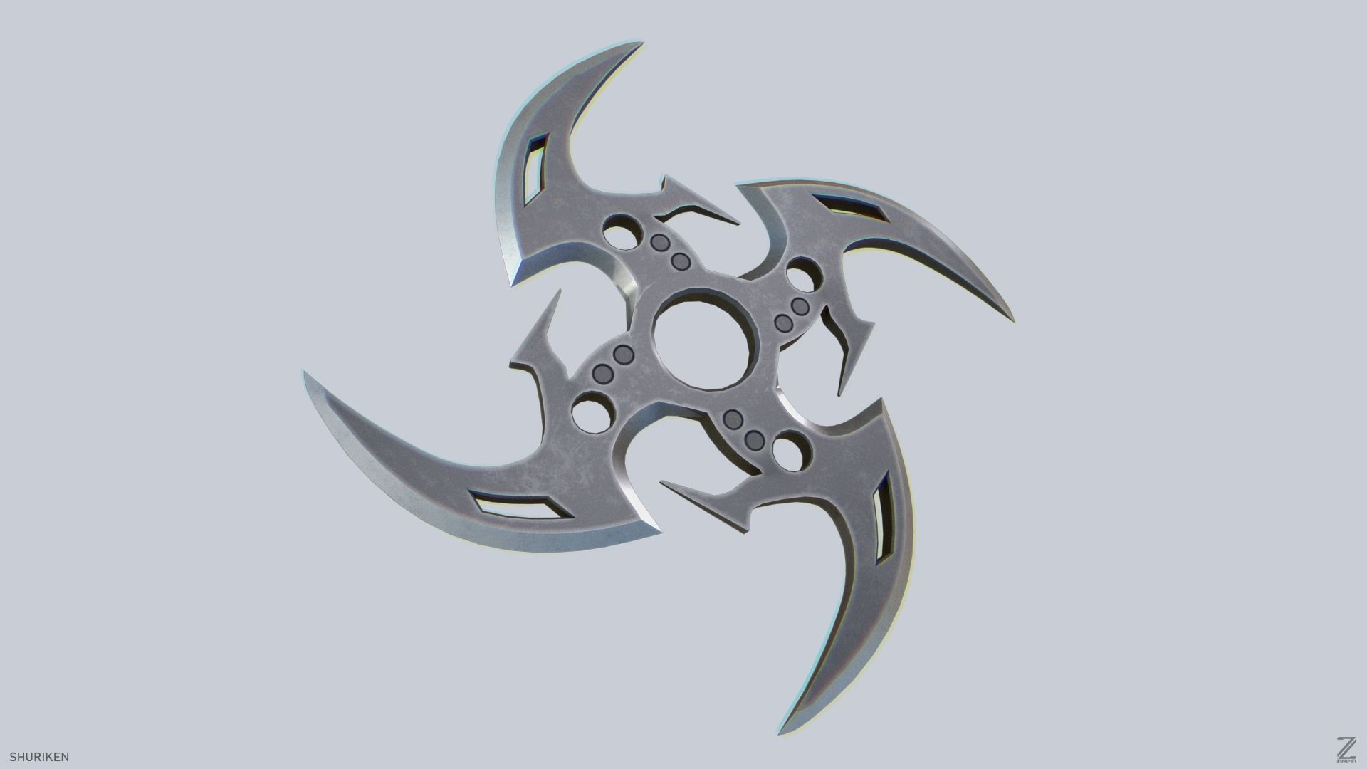 Shuriken Low-poly 3D model_7