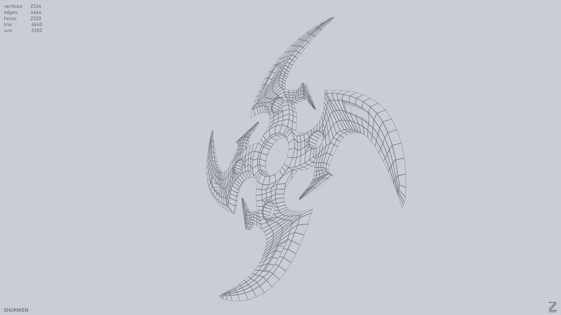 Shuriken Low-poly 3D model_9