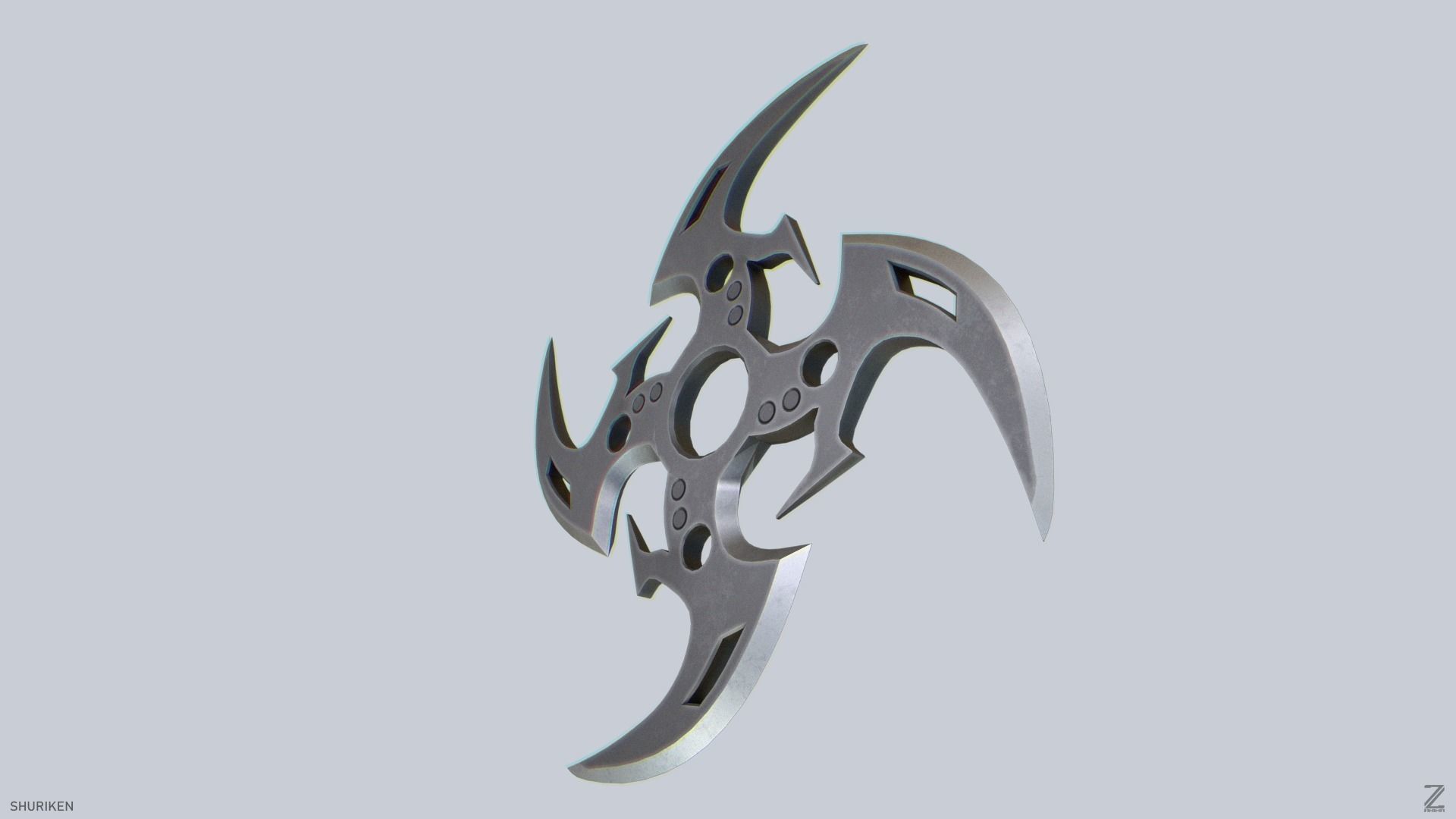 Shuriken Low-poly 3D model_3