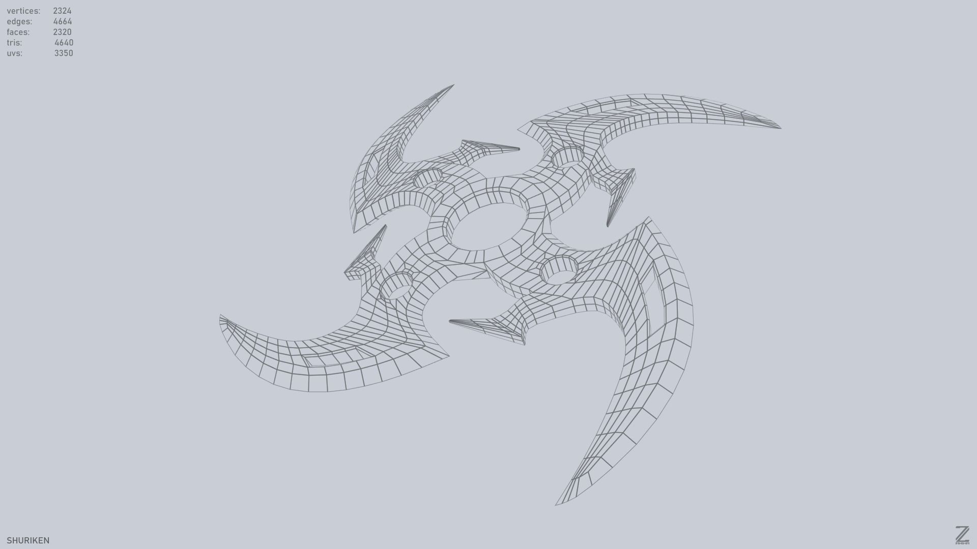 Shuriken Low-poly 3D model_10