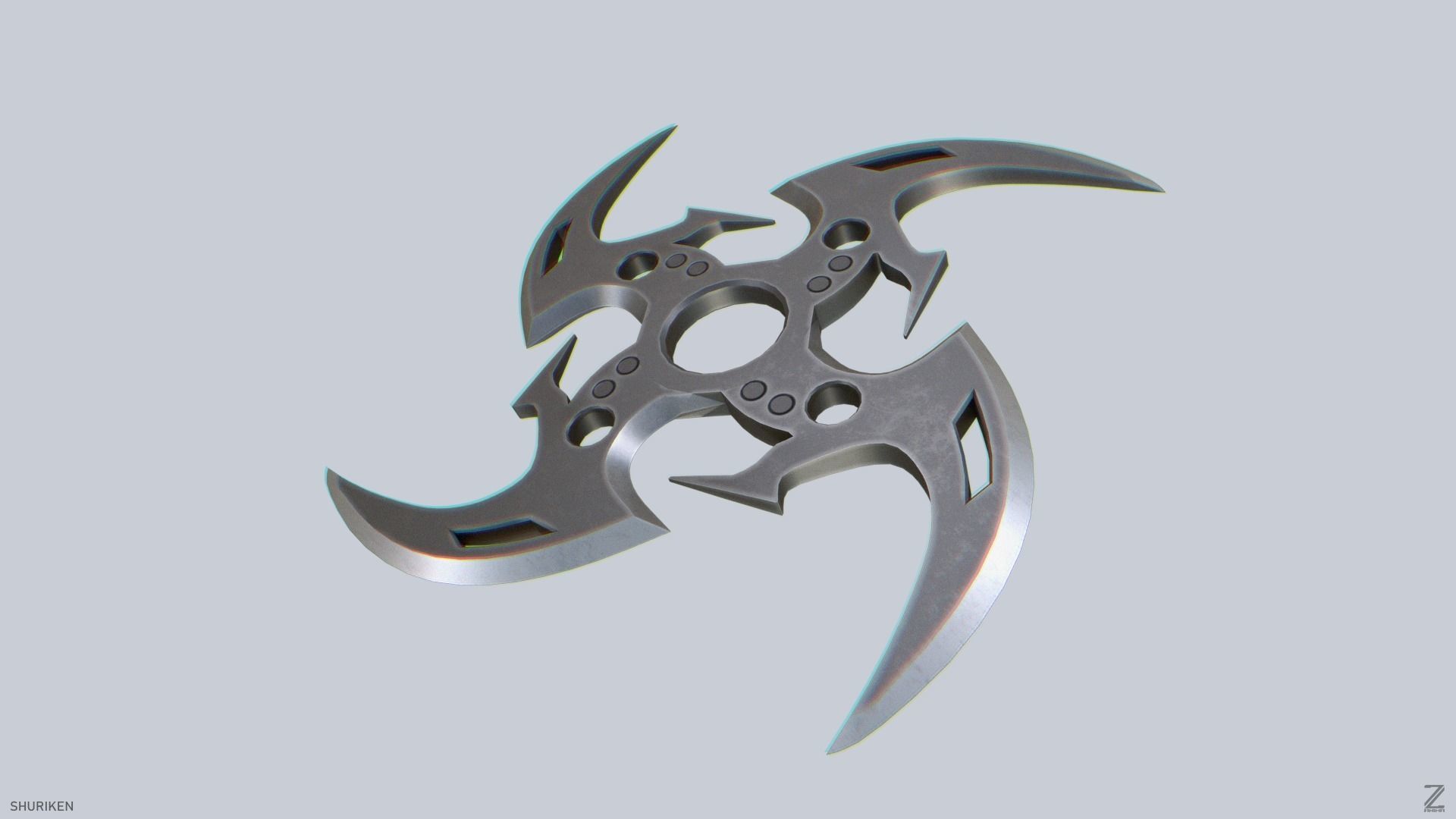 Shuriken Low-poly 3D model_1