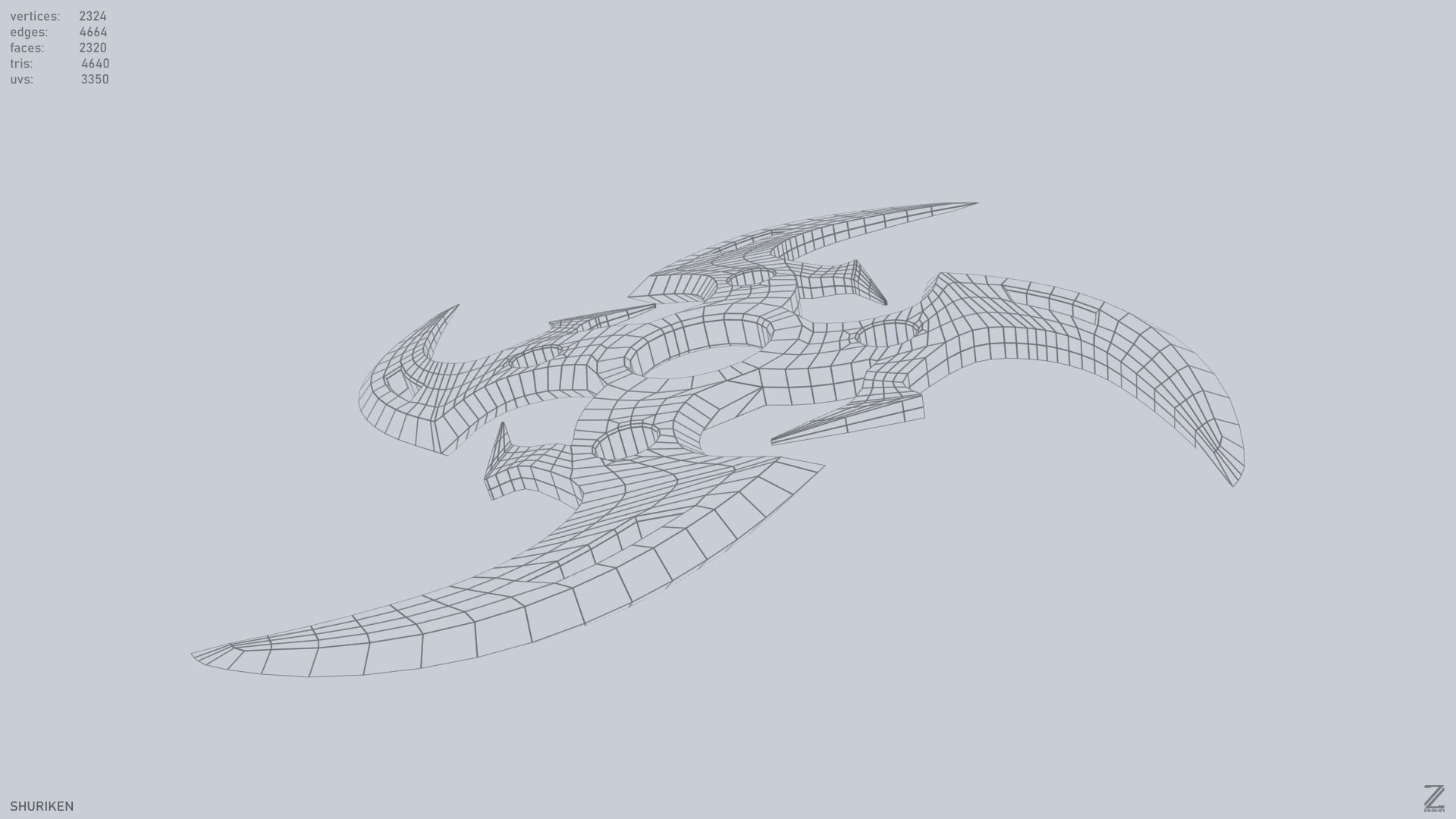 Shuriken Low-poly 3D model_13