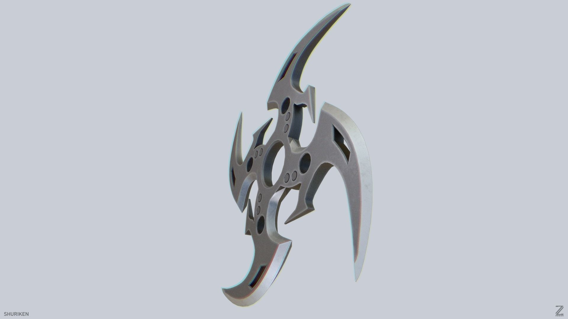 Shuriken Low-poly 3D model_4