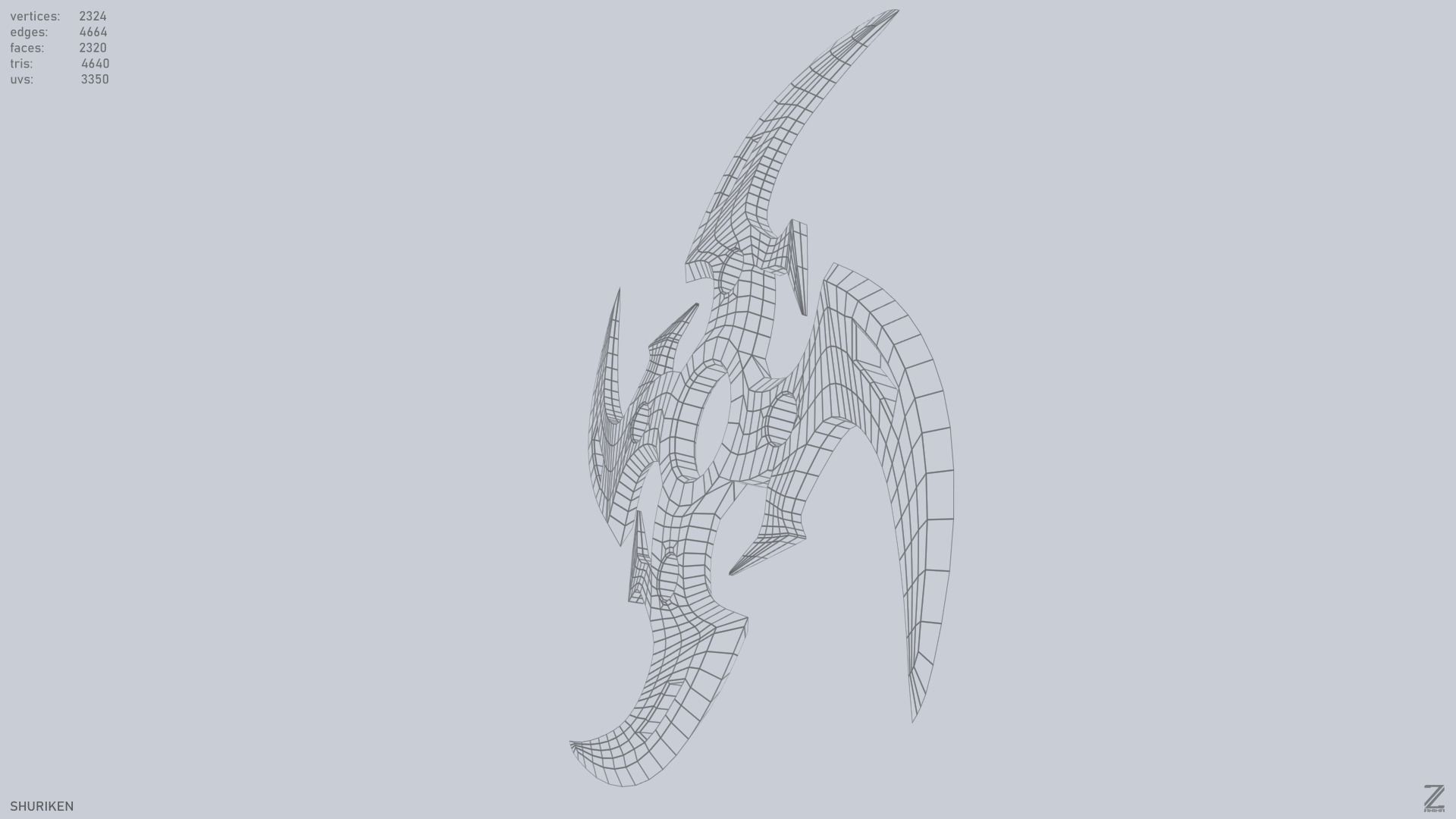 Shuriken Low-poly 3D model_11