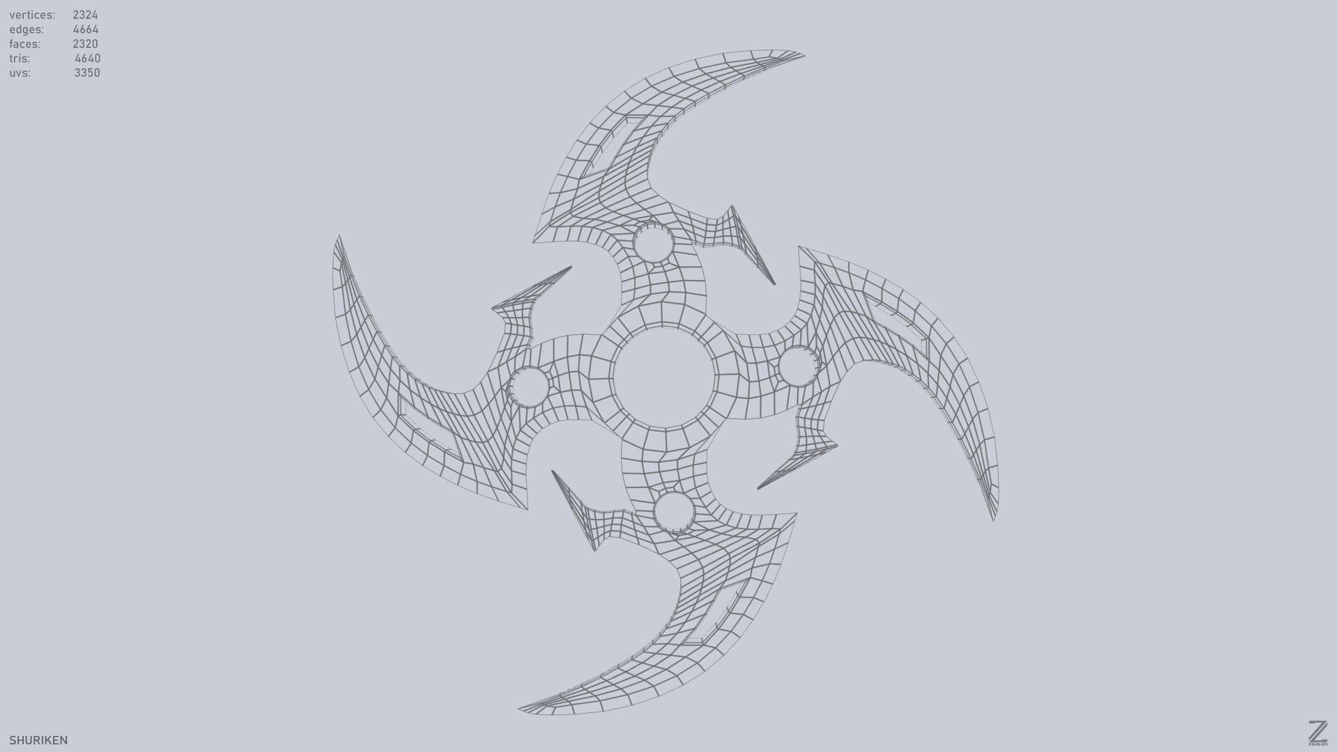 Shuriken Low-poly 3D model_8