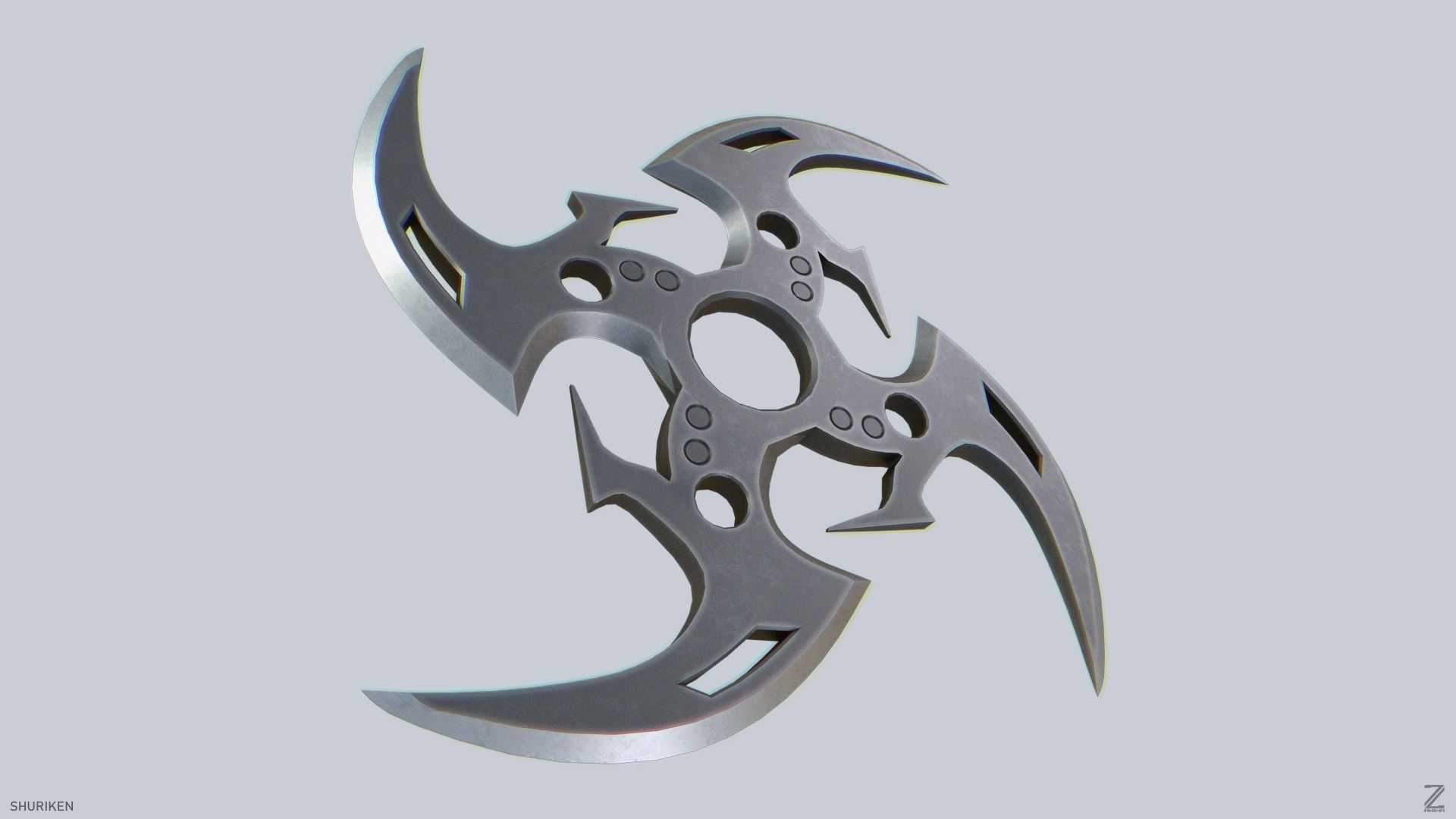 Shuriken Low-poly 3D model_5