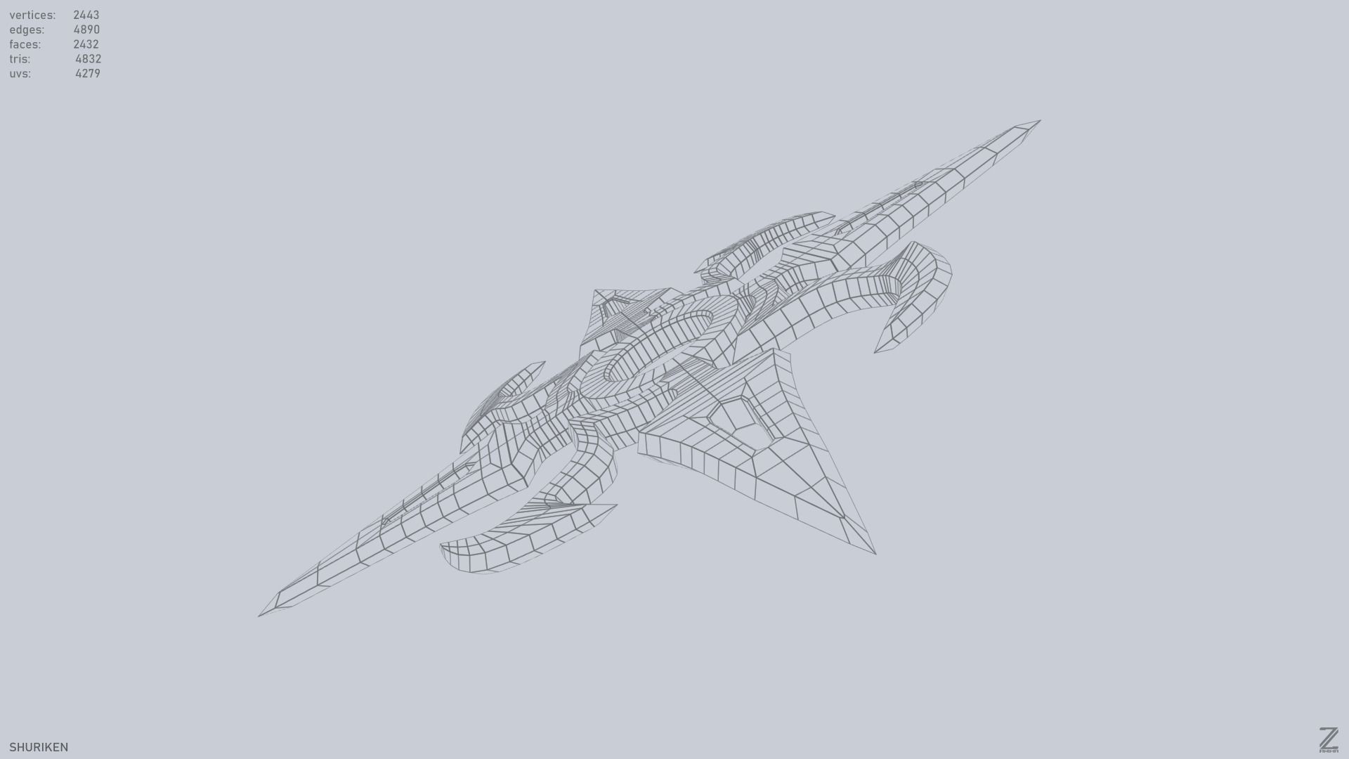 Shuriken Low-poly 3D model_11