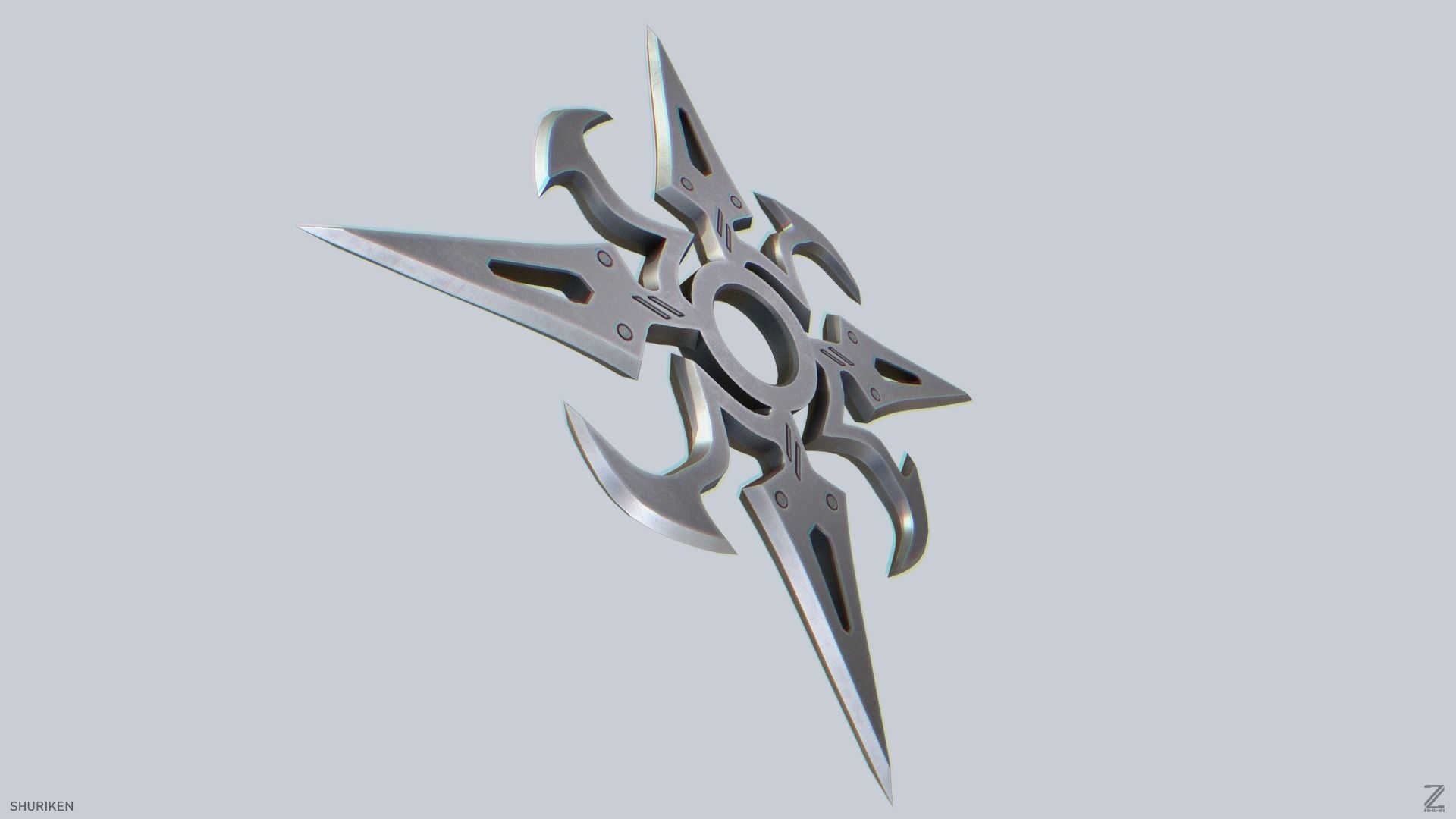 Shuriken Low-poly 3D model_7