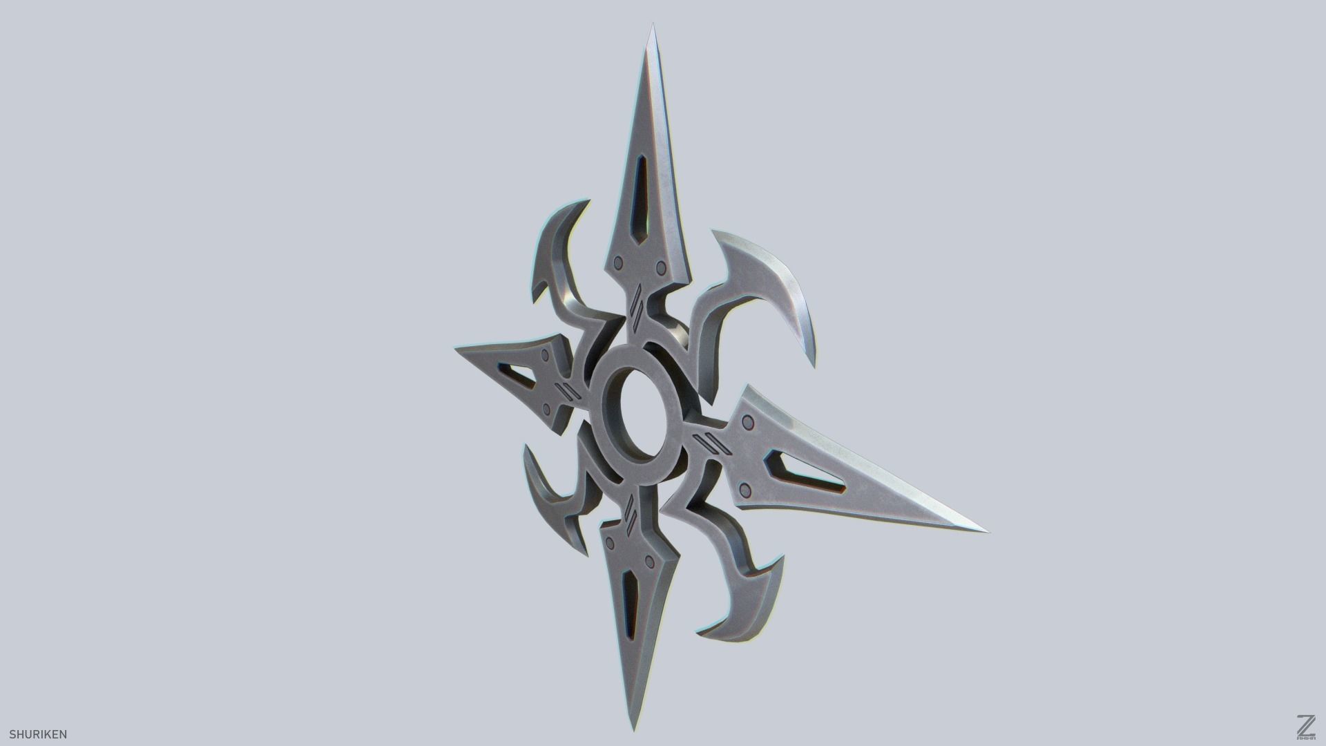 Shuriken Low-poly 3D model_4