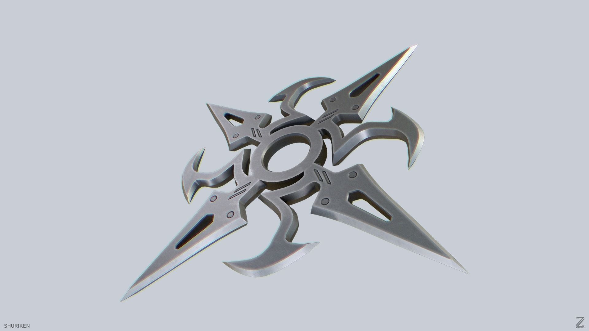Shuriken Low-poly 3D model_5