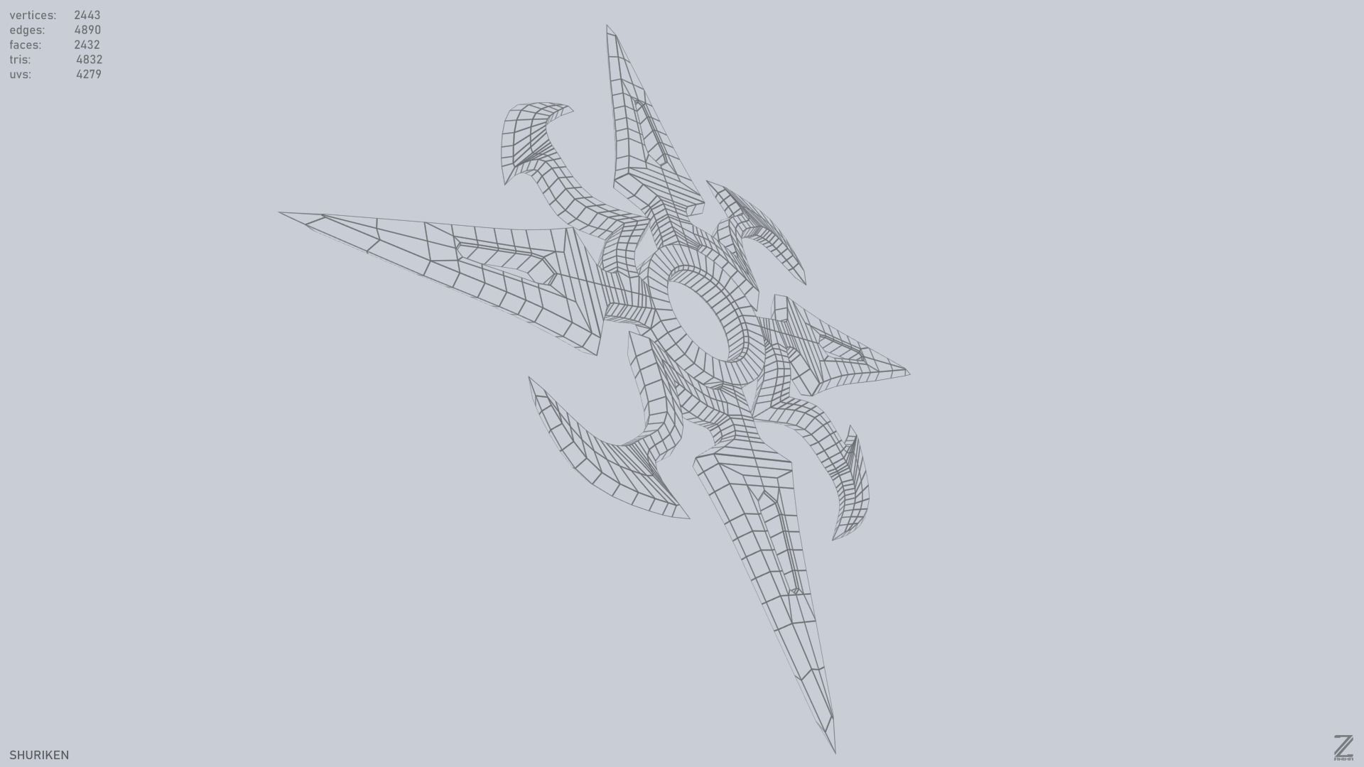 Shuriken Low-poly 3D model_13