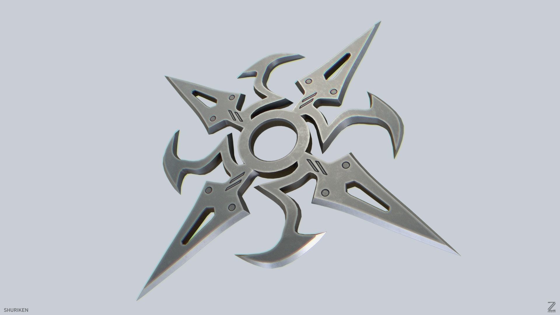 Shuriken Low-poly 3D model_1