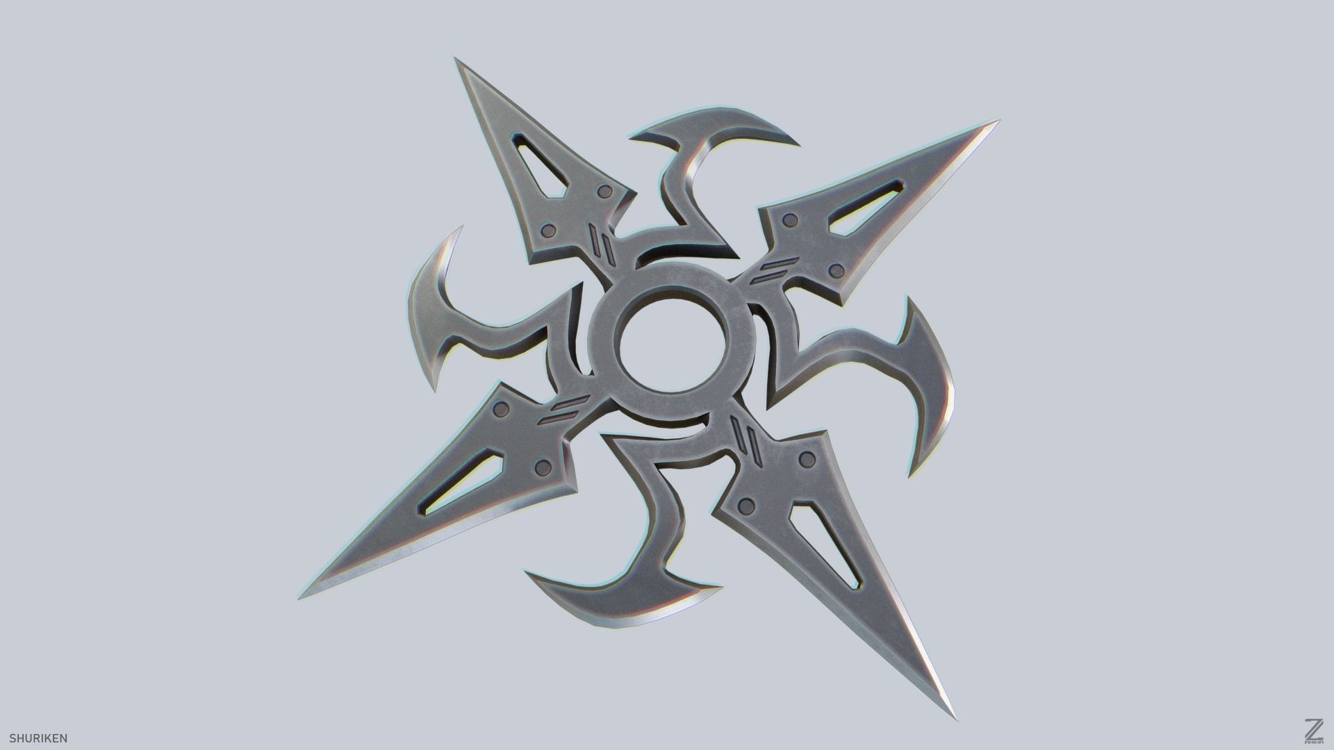 Shuriken Low-poly 3D model_8