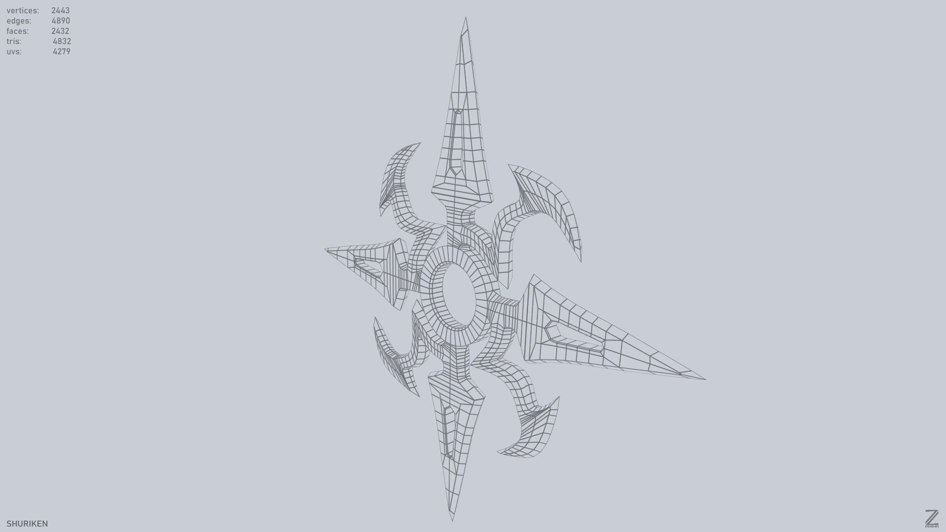 Shuriken Low-poly 3D model_10