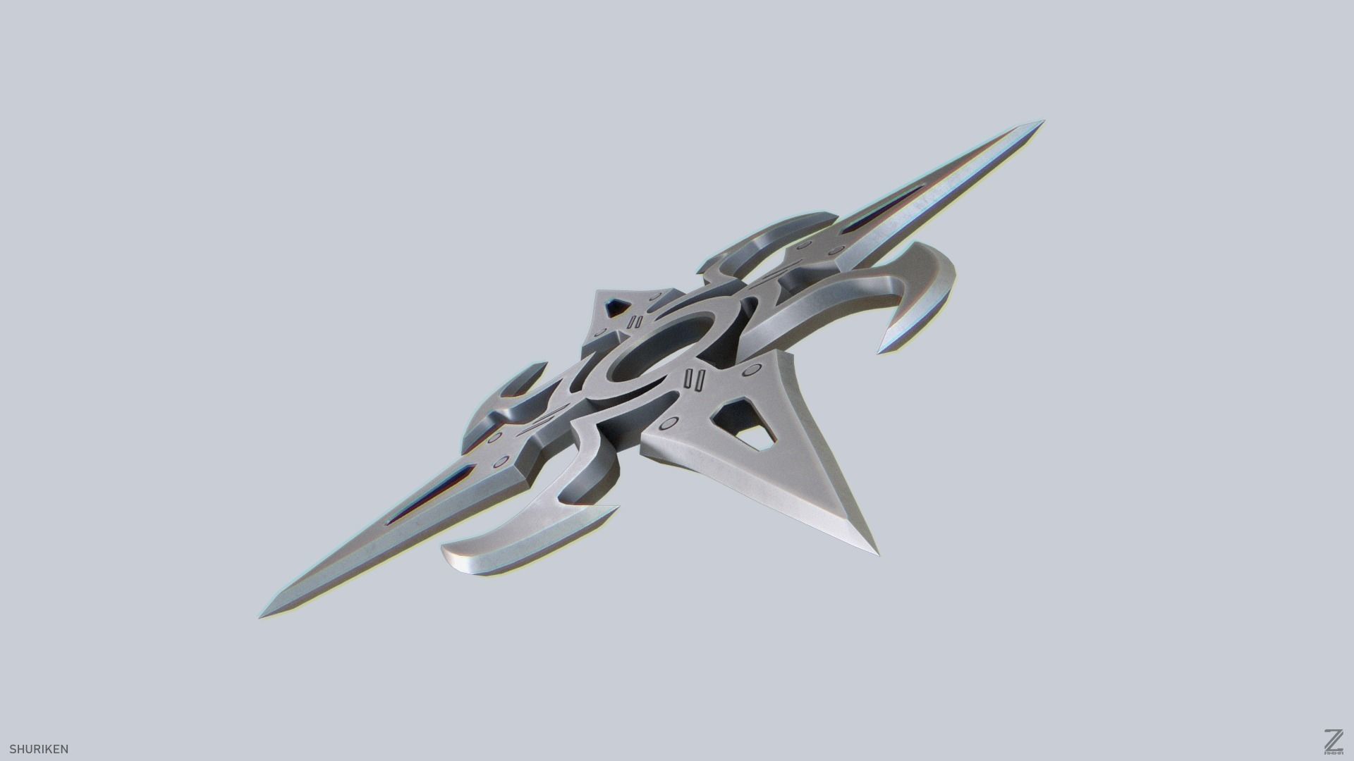 Shuriken Low-poly 3D model_6
