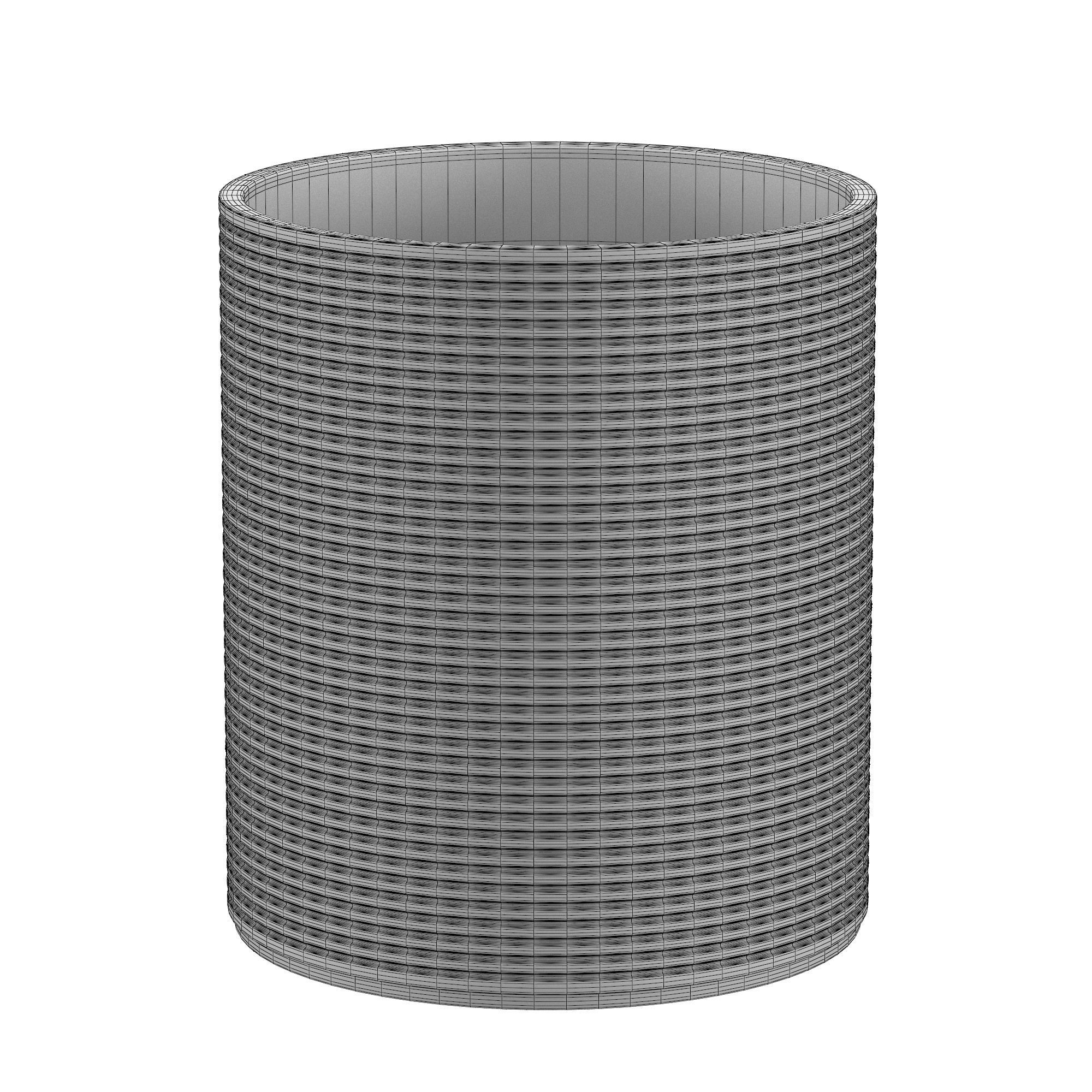 RIBBED TRAVERTINE WASTEBASKET - BIANCO 3D model_4