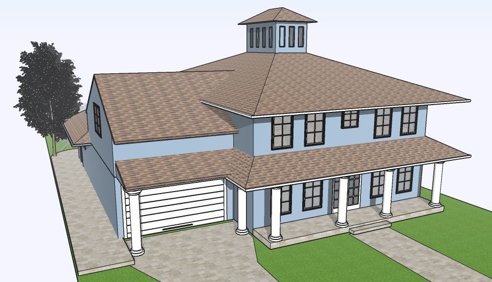 House with Swimming pool 3D model 3D model_1