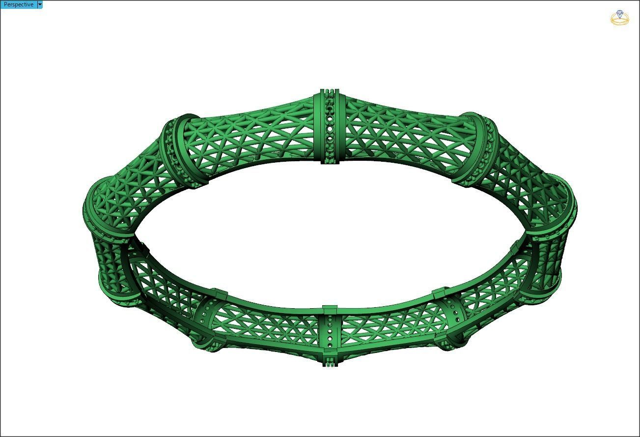 Net Bracelet 3D print model_3