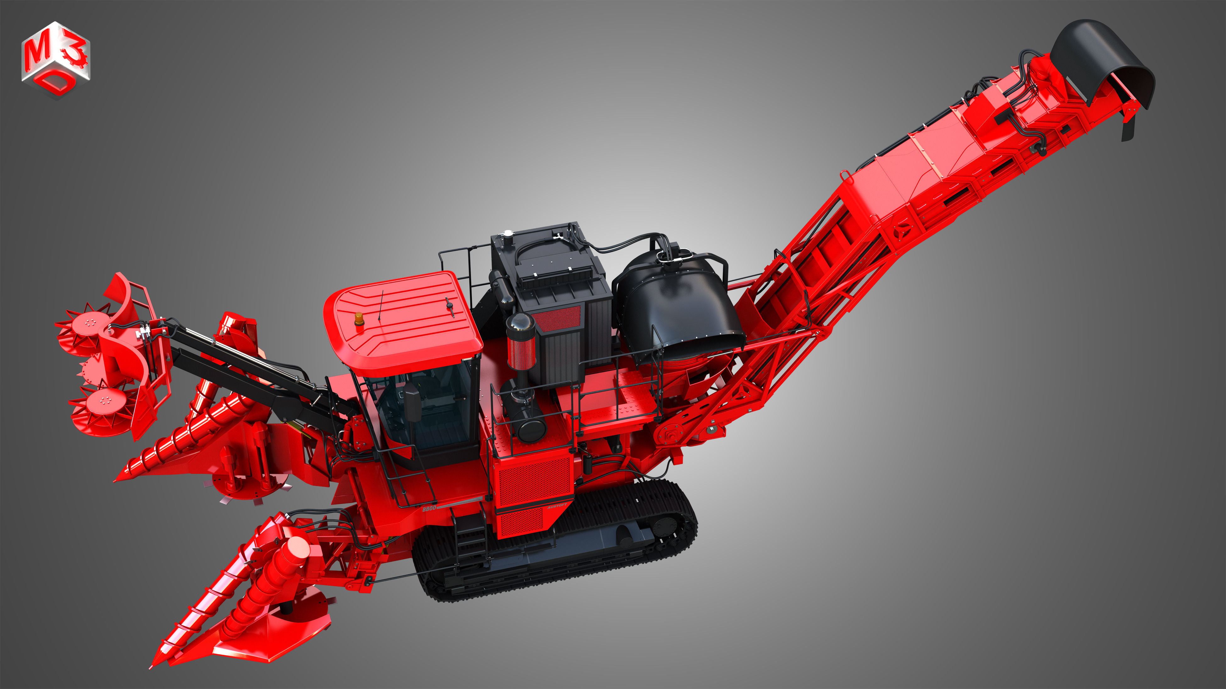 Austoft 8000 Sugercane Harvester 3D model | CGTrader