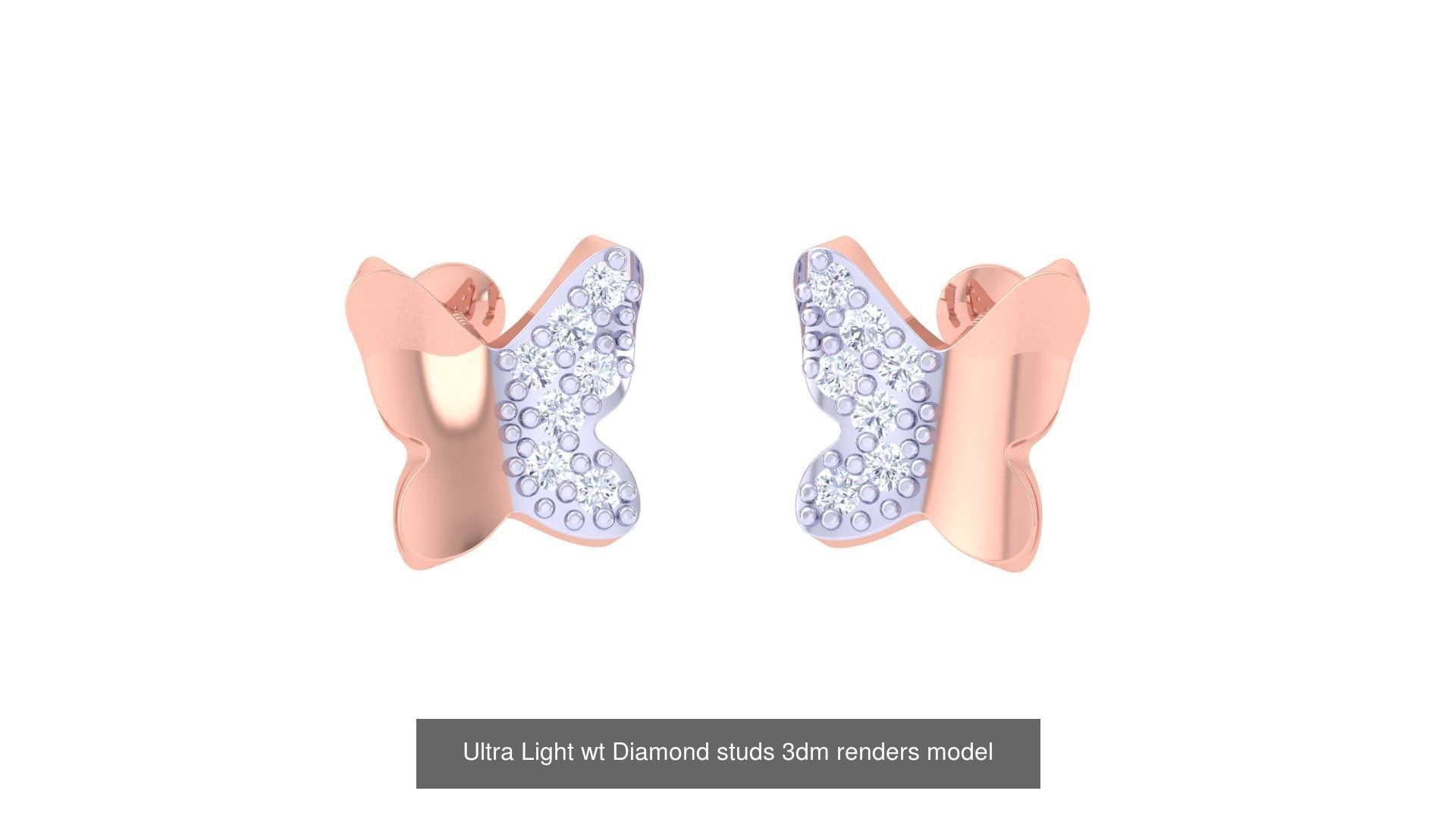 30 Ultra Light wt Diamond studs 3dm renders model 3D Model Collection_8
