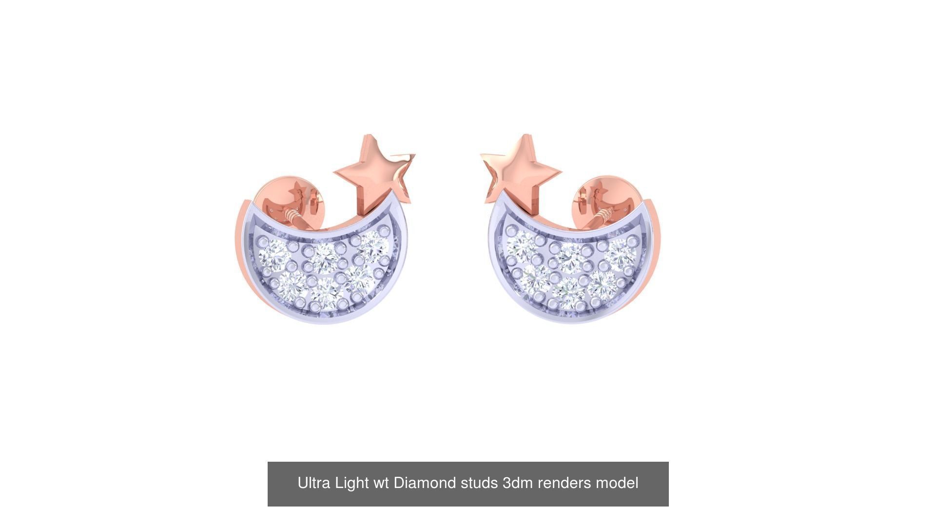 30 Ultra Light wt Diamond studs 3dm renders model 3D Model Collection_20