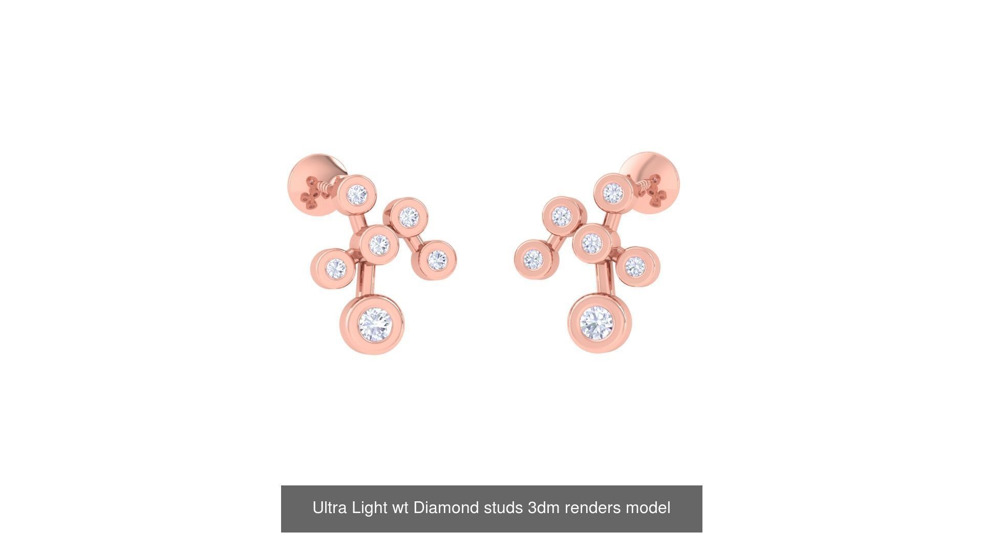 30 Ultra Light wt Diamond studs 3dm renders model 3D Model Collection_15