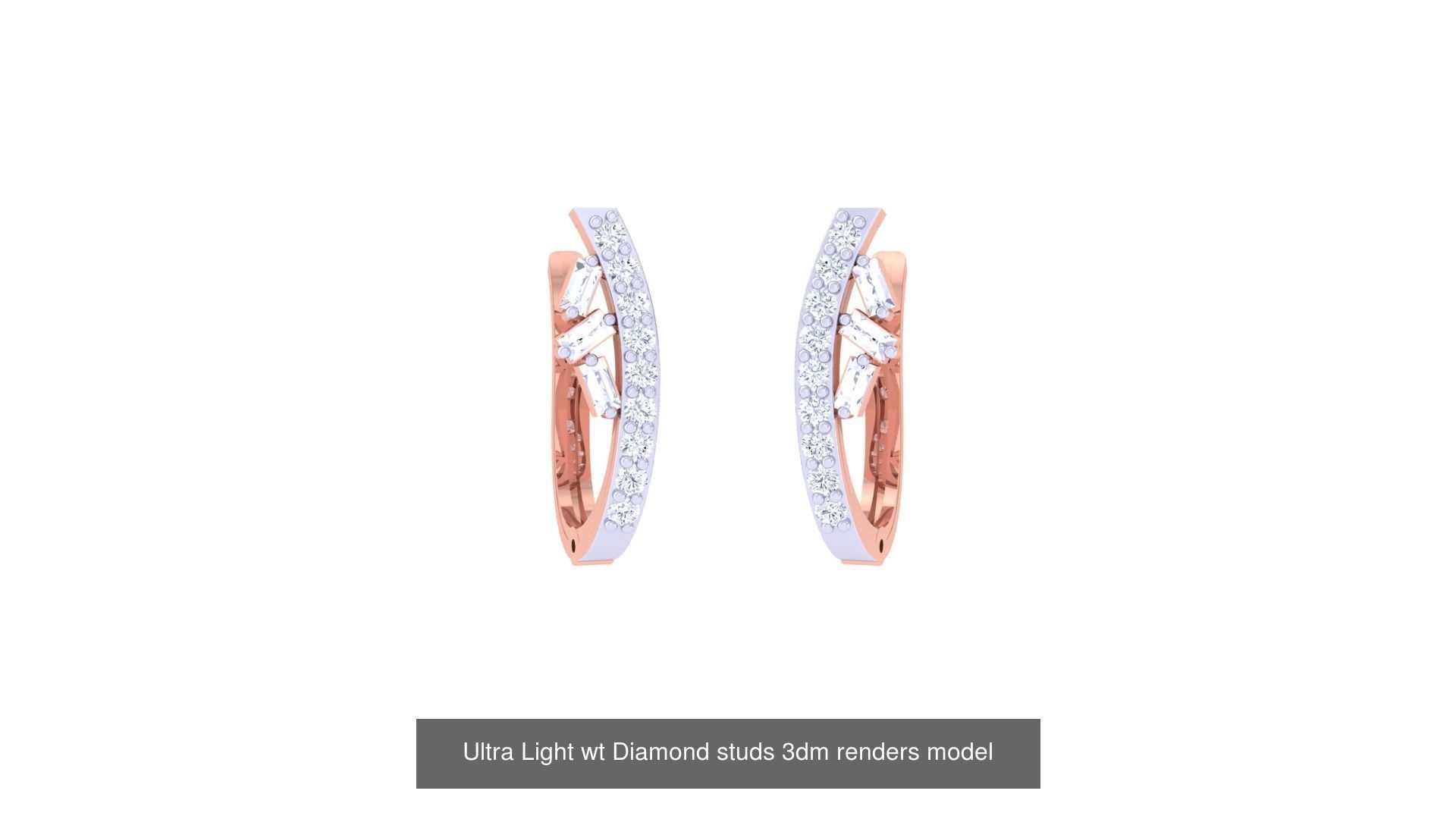 30 Ultra Light wt Diamond studs 3dm renders model 3D Model Collection_11