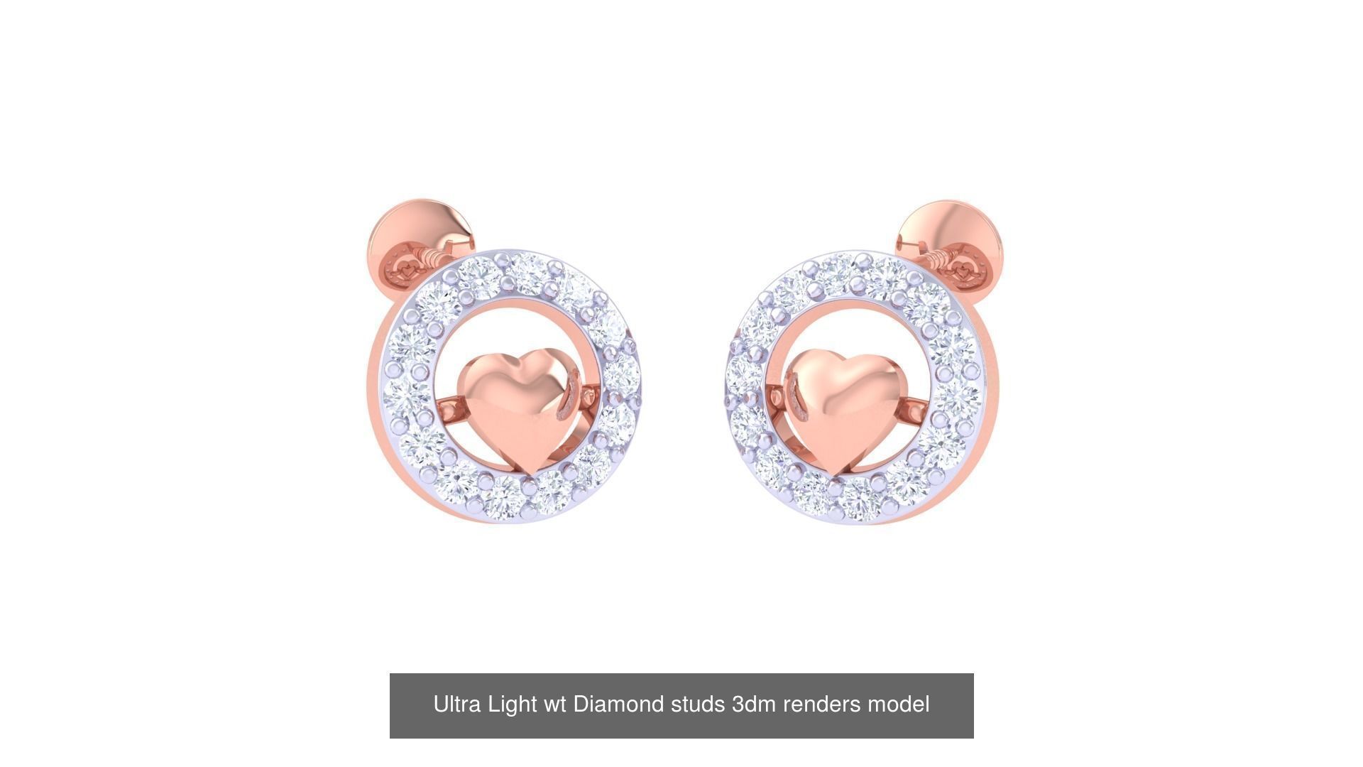30 Ultra Light wt Diamond studs 3dm renders model 3D Model Collection_31