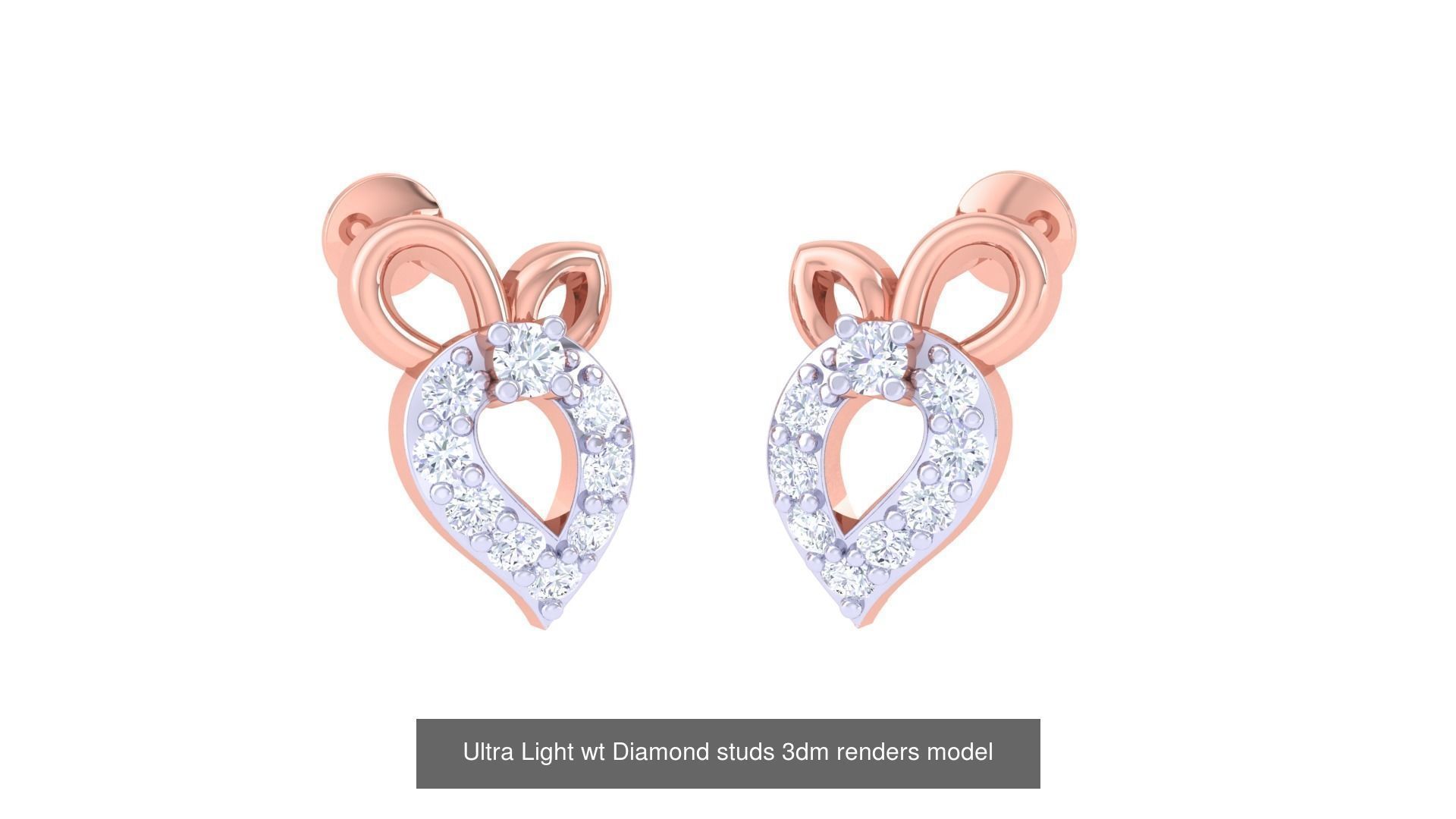30 Ultra Light wt Diamond studs 3dm renders model 3D Model Collection_26