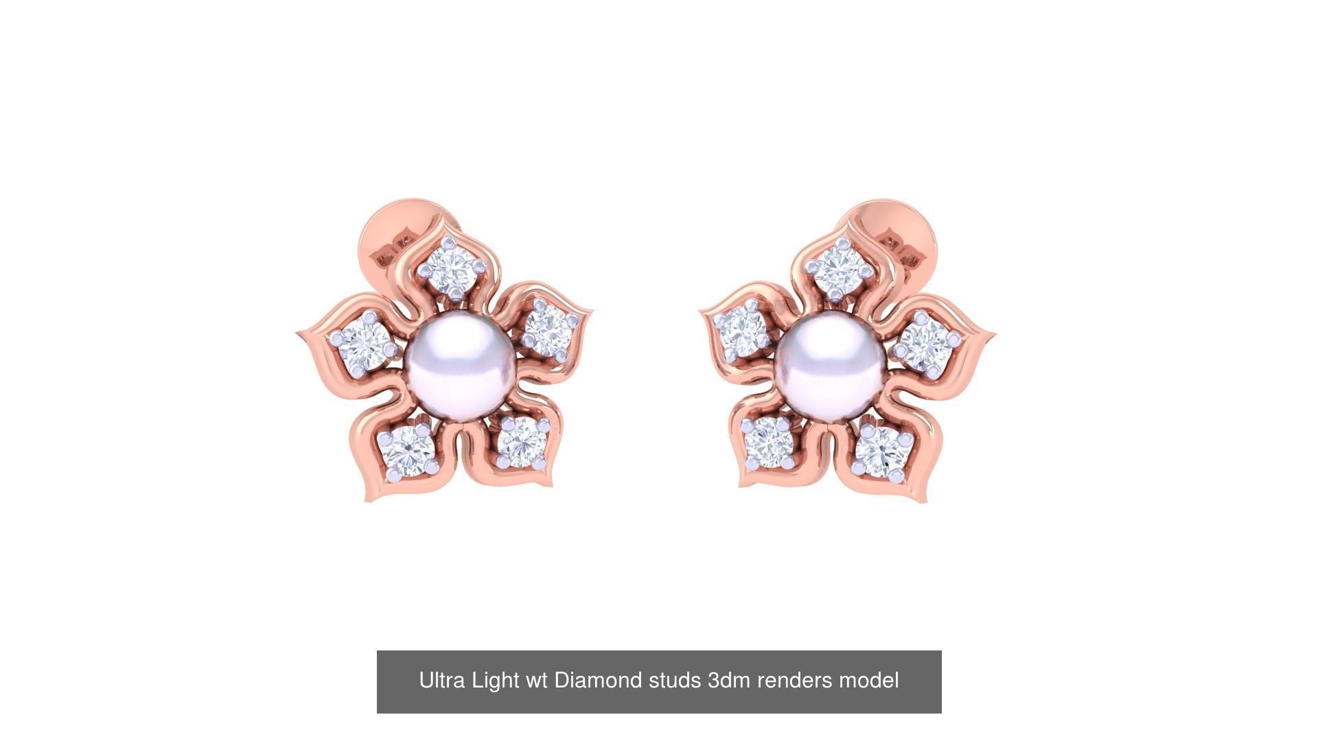 30 Ultra Light wt Diamond studs 3dm renders model 3D Model Collection_6