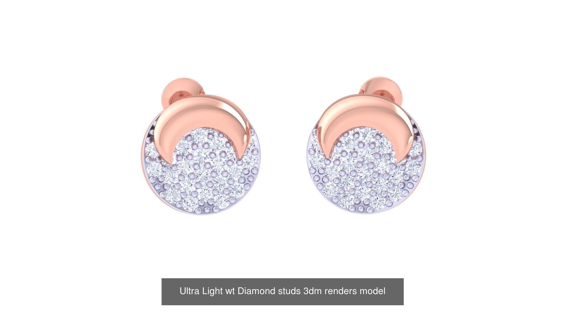 30 Ultra Light wt Diamond studs 3dm renders model 3D Model Collection_28