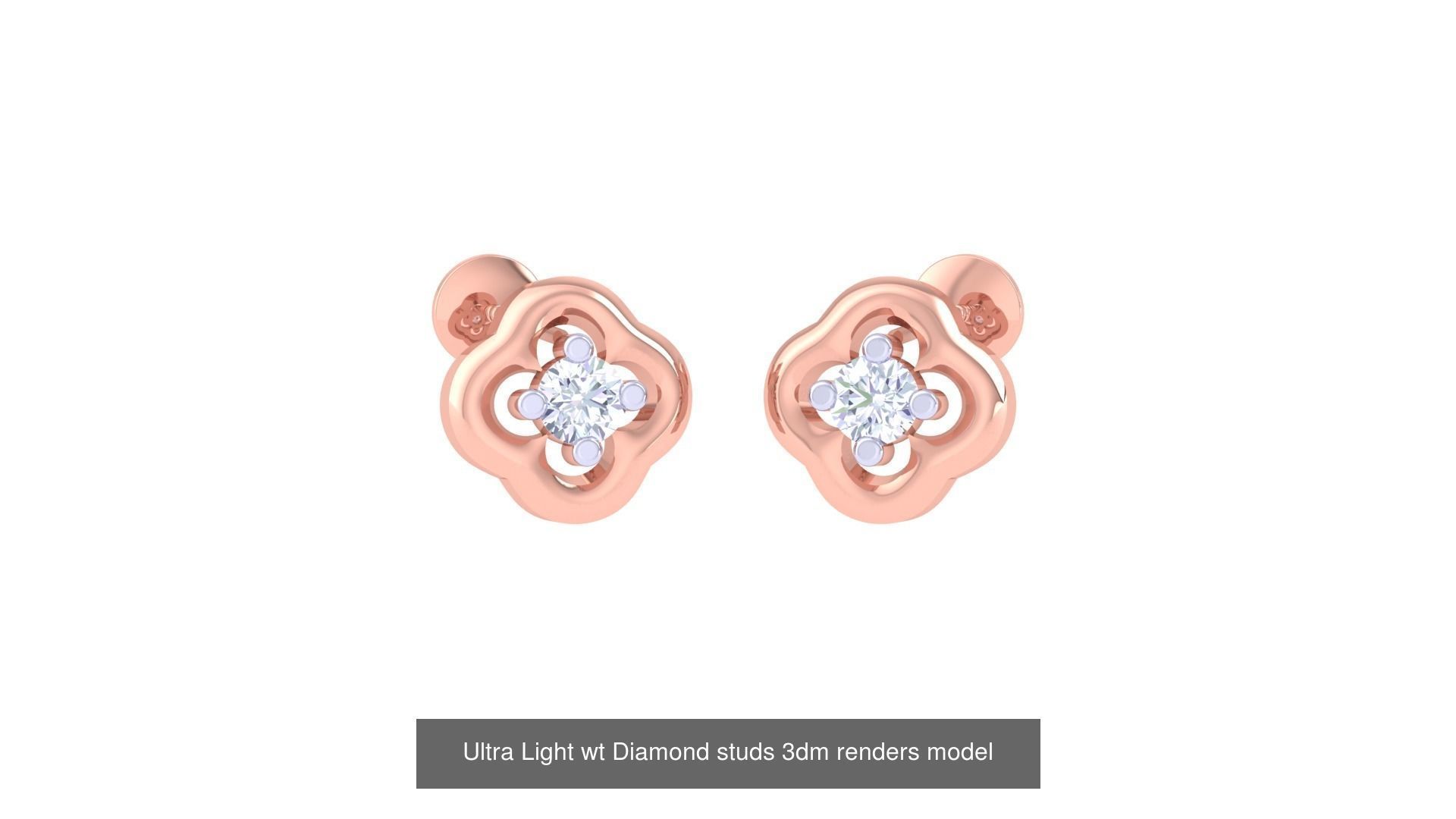 30 Ultra Light wt Diamond studs 3dm renders model 3D Model Collection_22