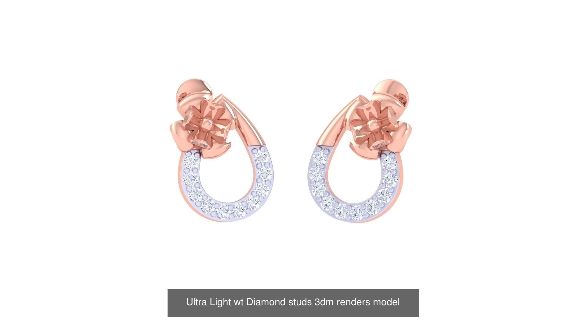 30 Ultra Light wt Diamond studs 3dm renders model 3D Model Collection_16