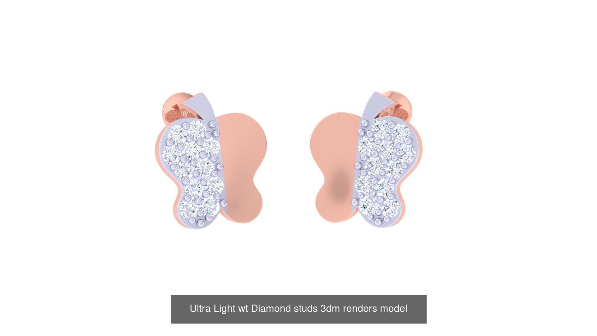 30 Ultra Light wt Diamond studs 3dm renders model 3D Model Collection_9