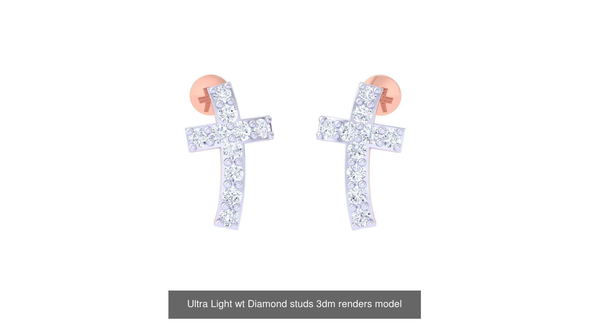 30 Ultra Light wt Diamond studs 3dm renders model 3D Model Collection_10