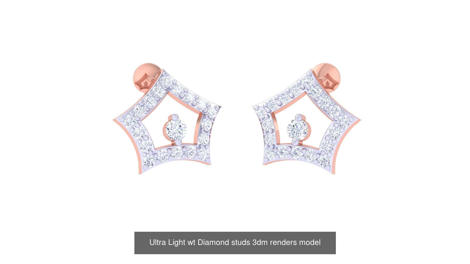 30 Ultra Light wt Diamond studs 3dm renders model 3D Model Collection_27