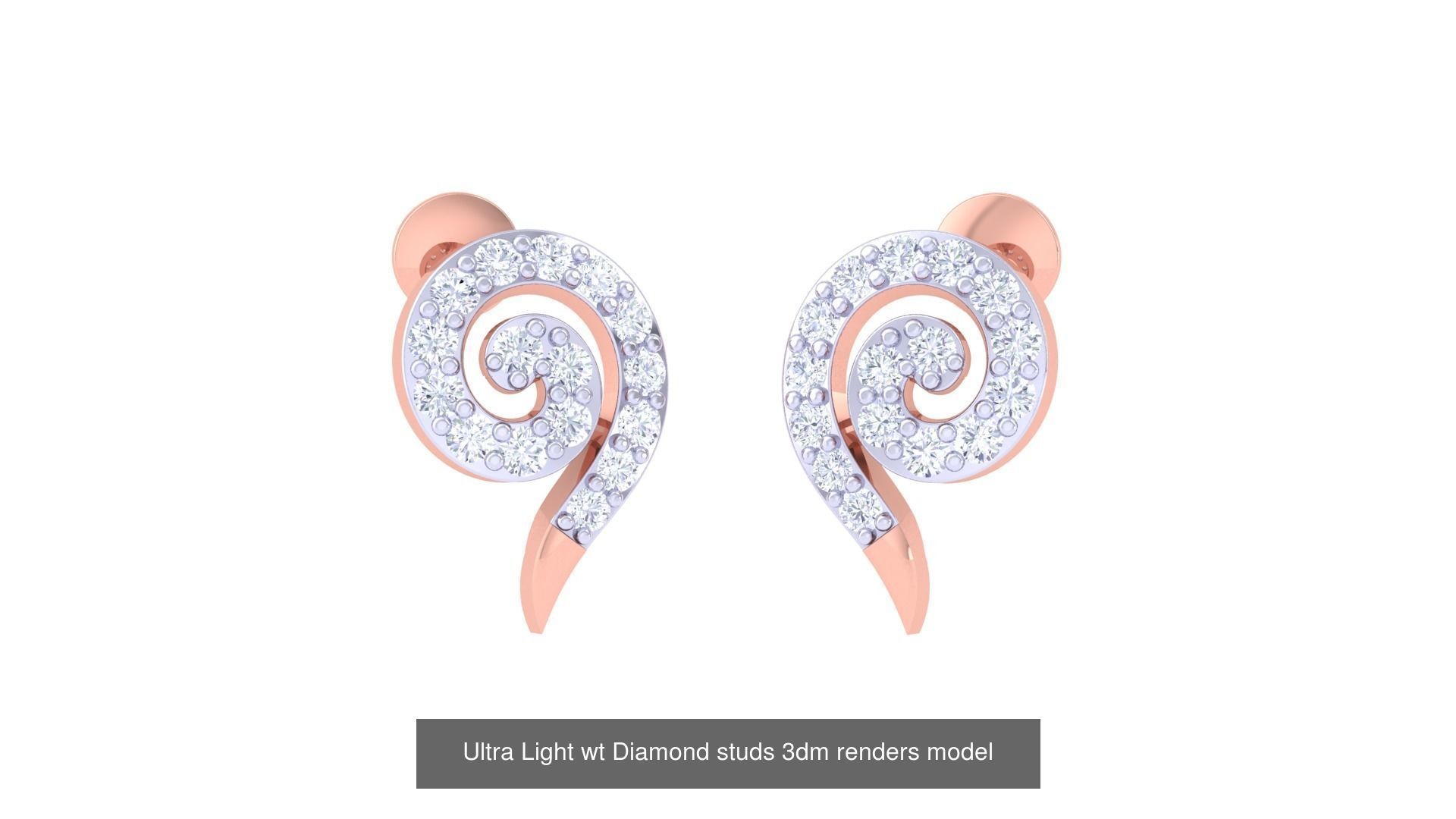 30 Ultra Light wt Diamond studs 3dm renders model 3D Model Collection_29