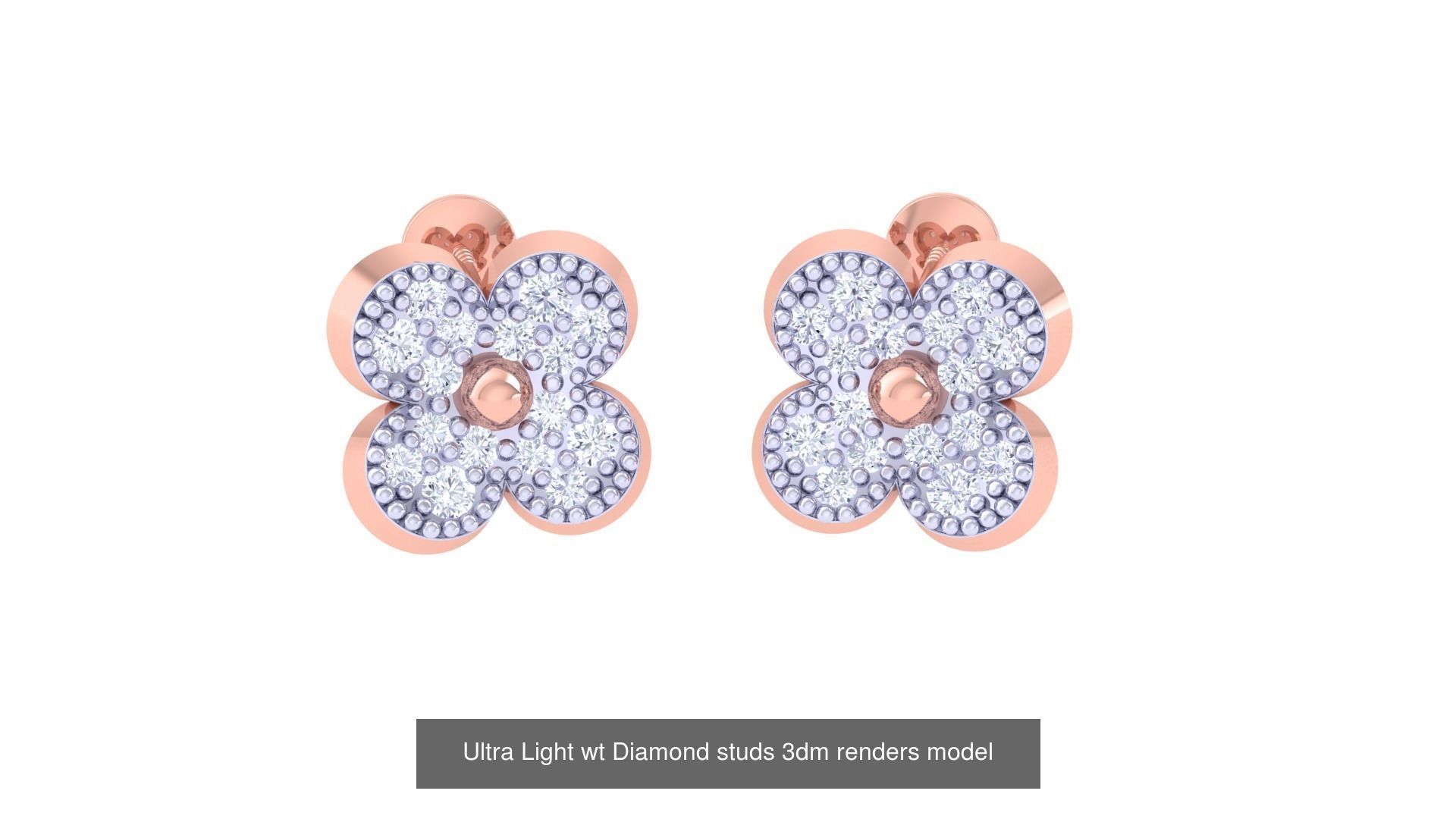 30 Ultra Light wt Diamond studs 3dm renders model 3D Model Collection_14