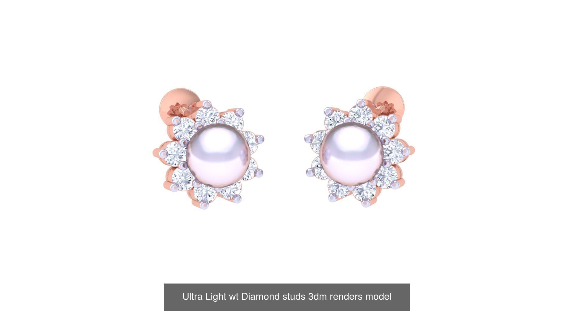 30 Ultra Light wt Diamond studs 3dm renders model 3D Model Collection_7