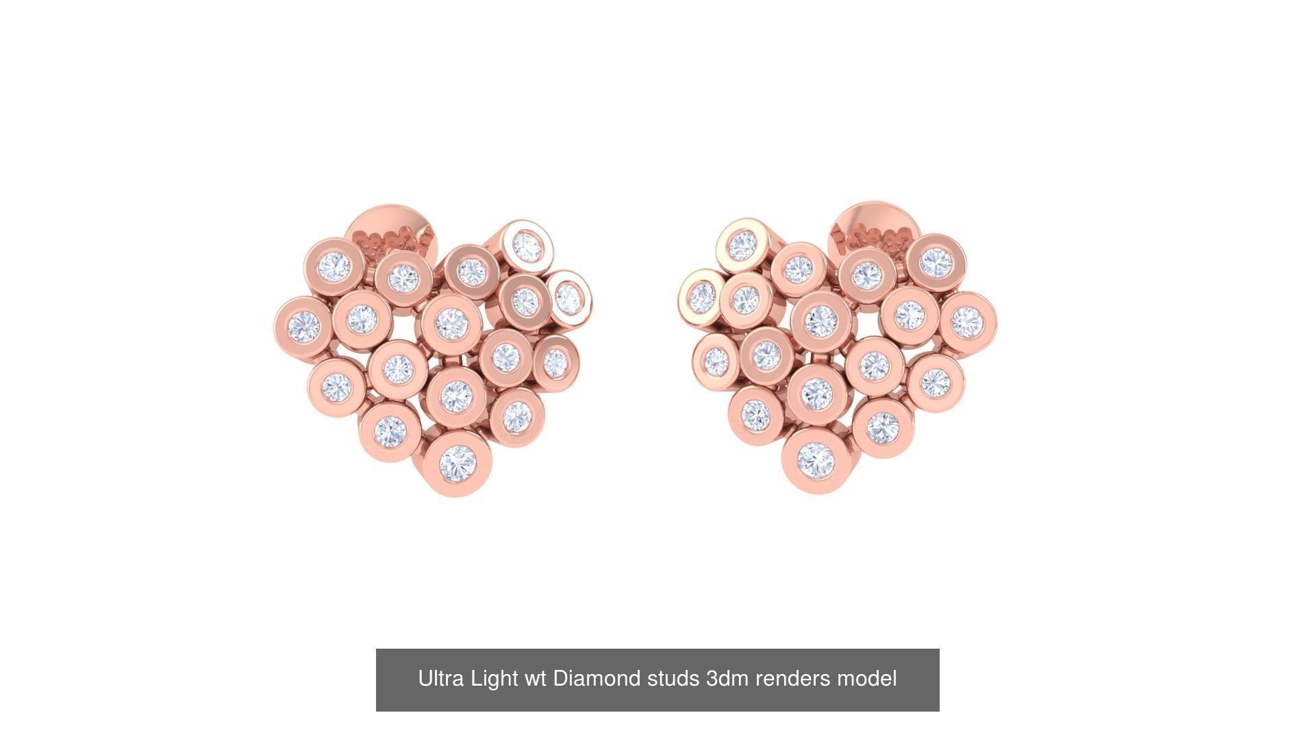 30 Ultra Light wt Diamond studs 3dm renders model 3D Model Collection_13