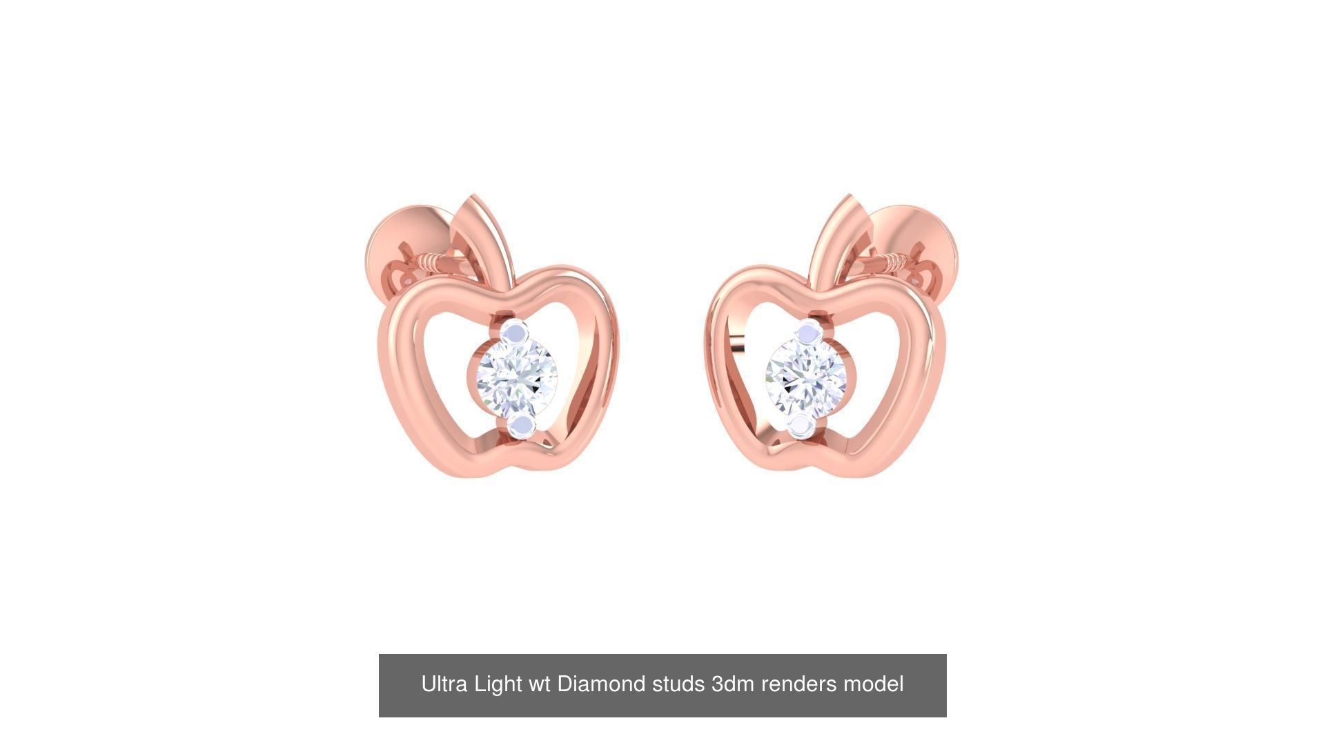 30 Ultra Light wt Diamond studs 3dm renders model 3D Model Collection_24
