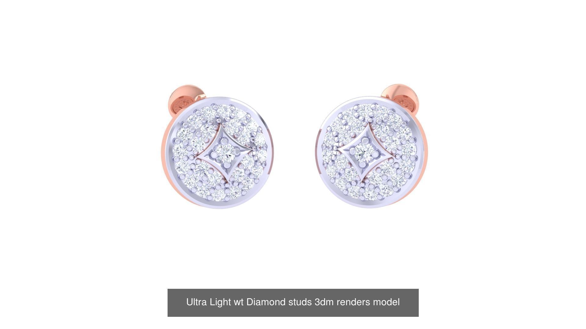 30 Ultra Light wt Diamond studs 3dm renders model 3D Model Collection_32