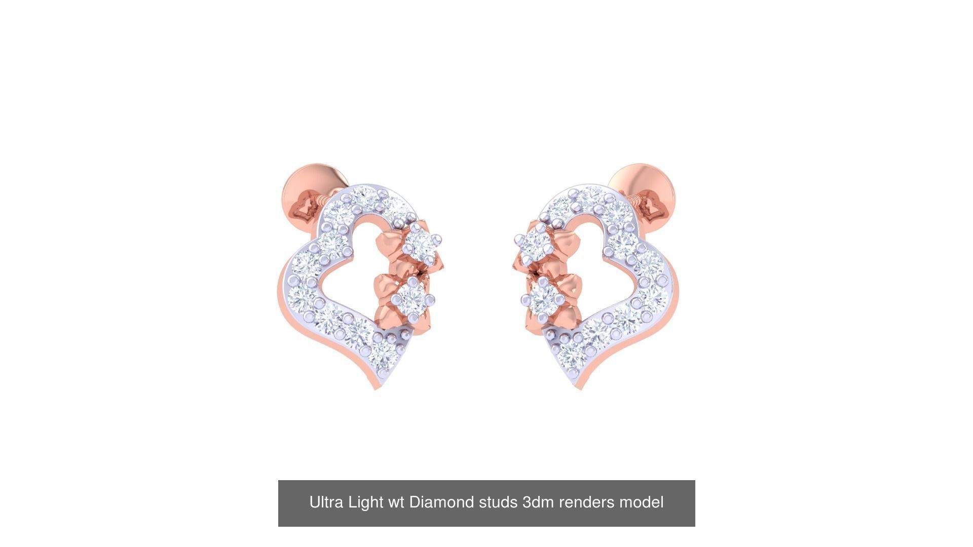 30 Ultra Light wt Diamond studs 3dm renders model 3D Model Collection_30