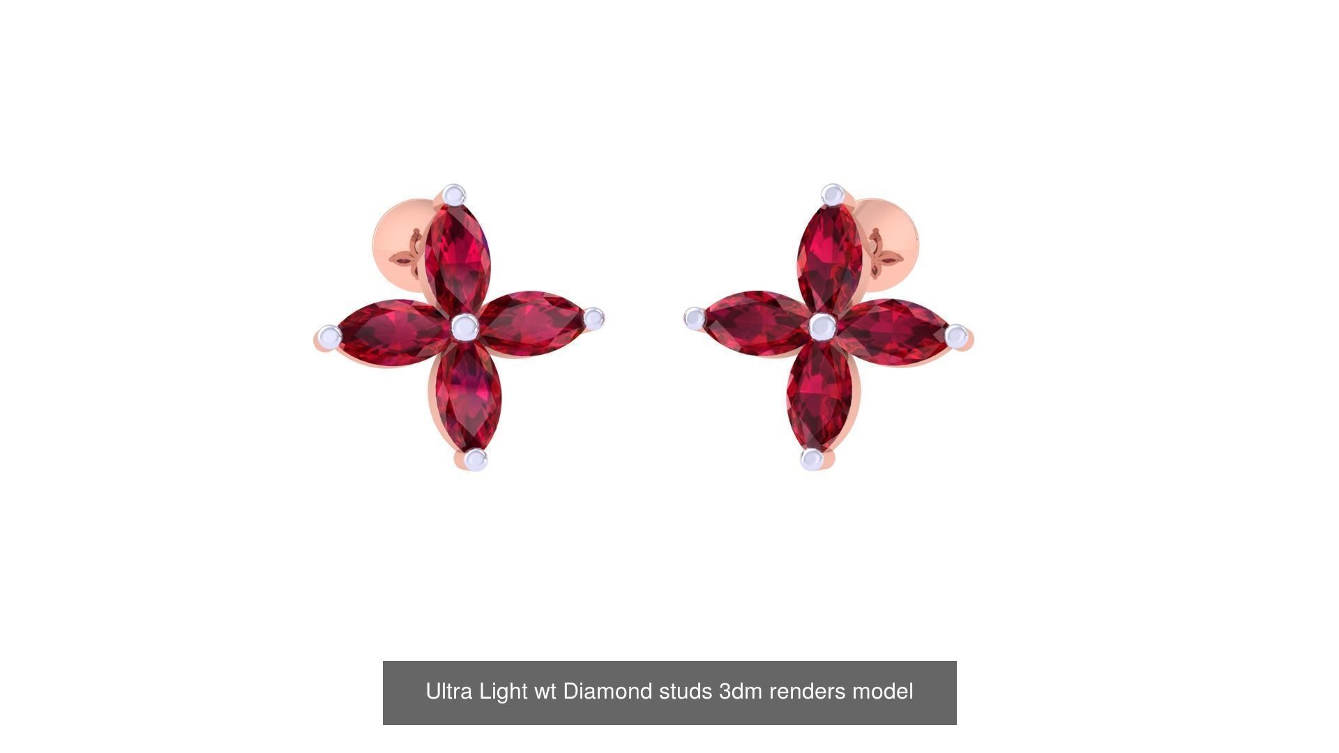 30 Ultra Light wt Diamond studs 3dm renders model 3D Model Collection_5