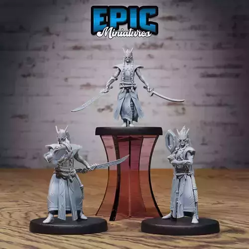 Hunters Guild Elven Red Mage Set - DnD Tabletop Miniature  3D print model