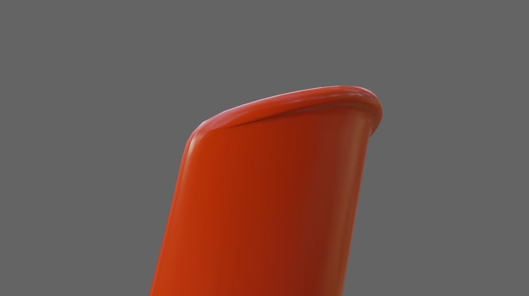Plastic Shell Chair - Cadeira Concha Low-poly 3D model_12