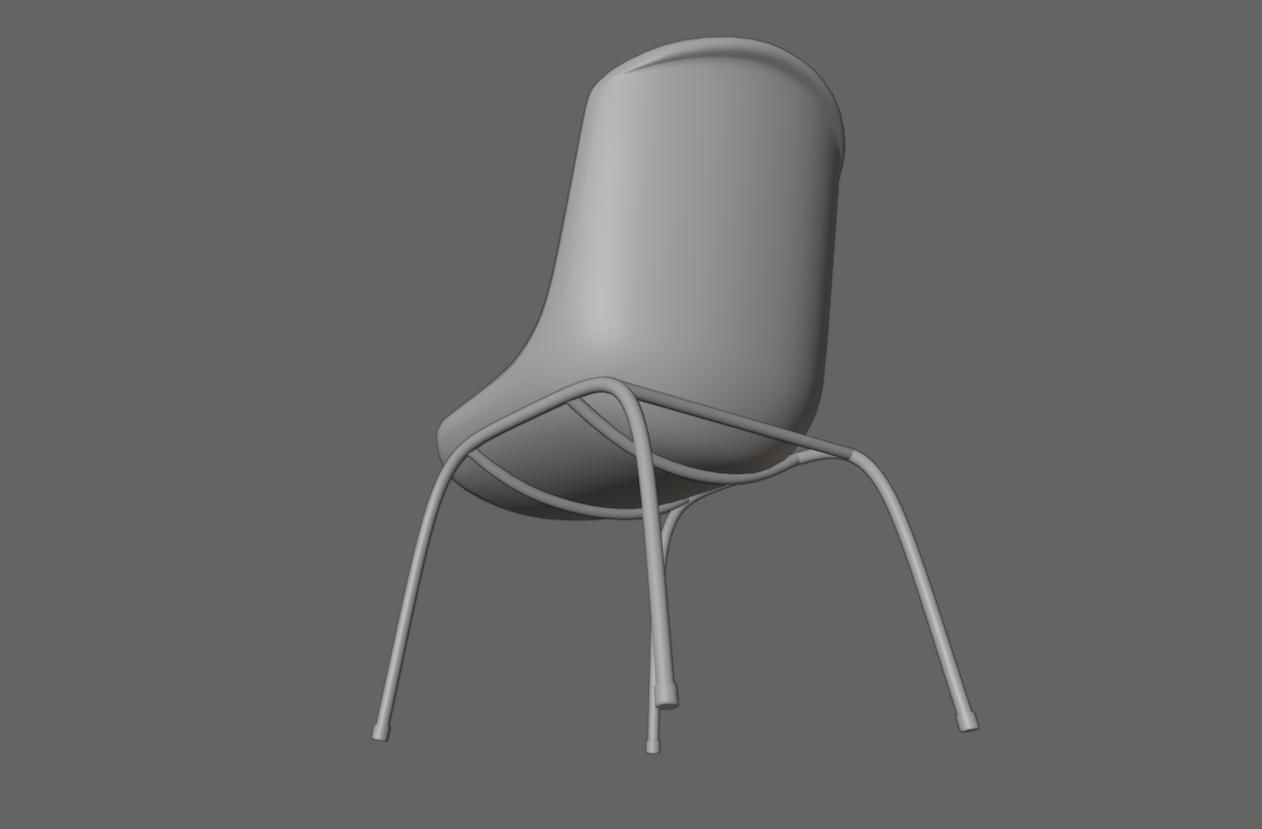 Plastic Shell Chair - Cadeira Concha Low-poly 3D model_16