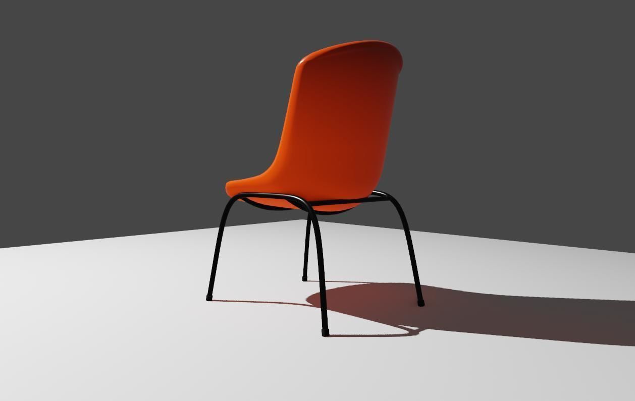 Plastic Shell Chair - Cadeira Concha Low-poly 3D model_5